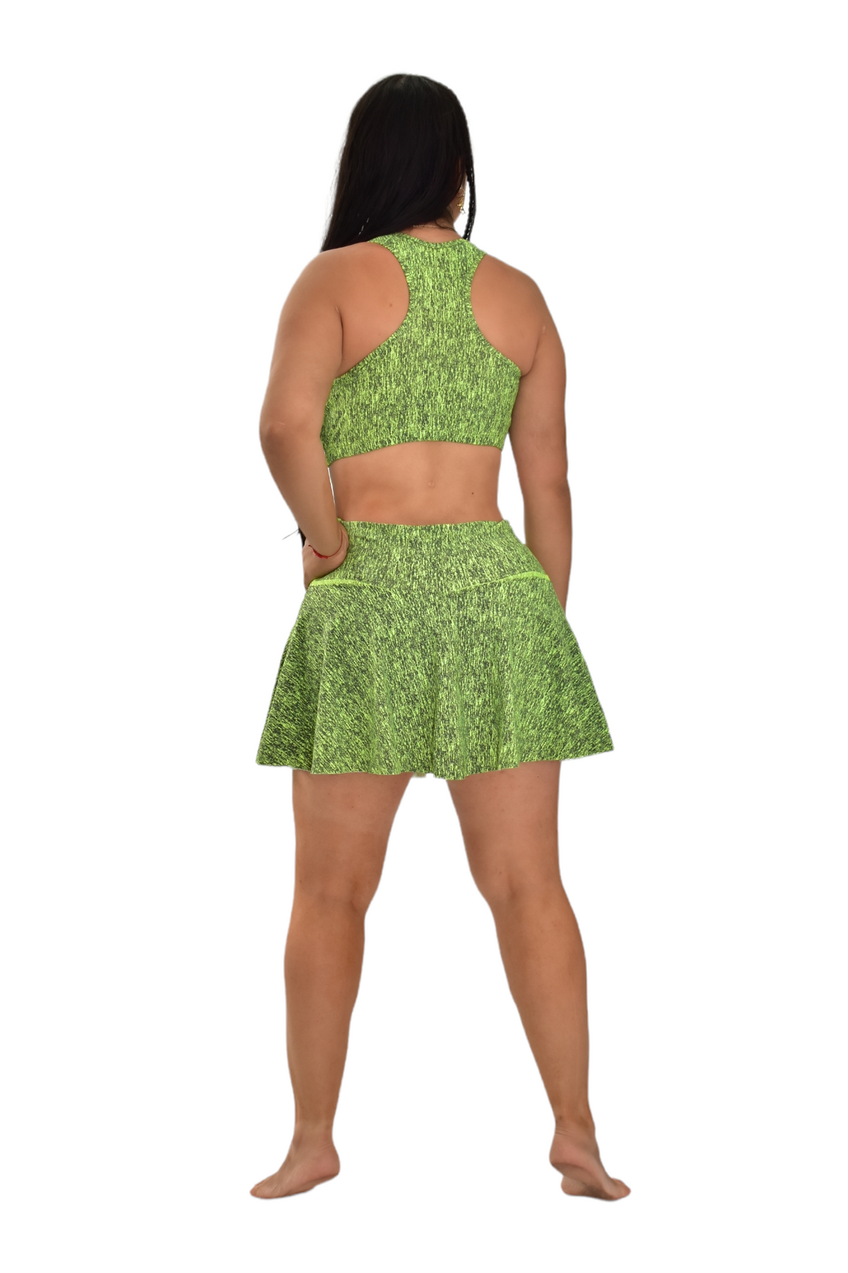 FALDA SHORT SET 2 PIEZAS PREMIUMTEX VERDE JASPE oversilvercolombia