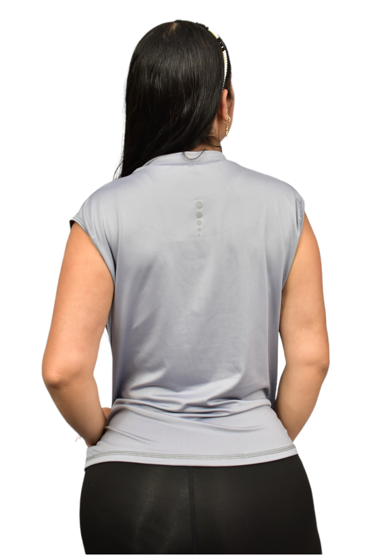 CHAQUETA MANGA SISA CON CIERRE LICRADA GRIS CLARO OVERSILVER®