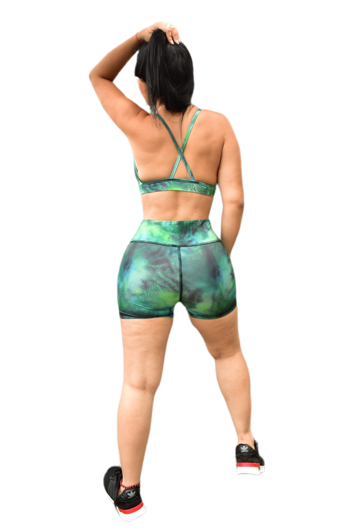 SHORT SET 2 PIEZAS SPORTGYM VERDE ONDAS