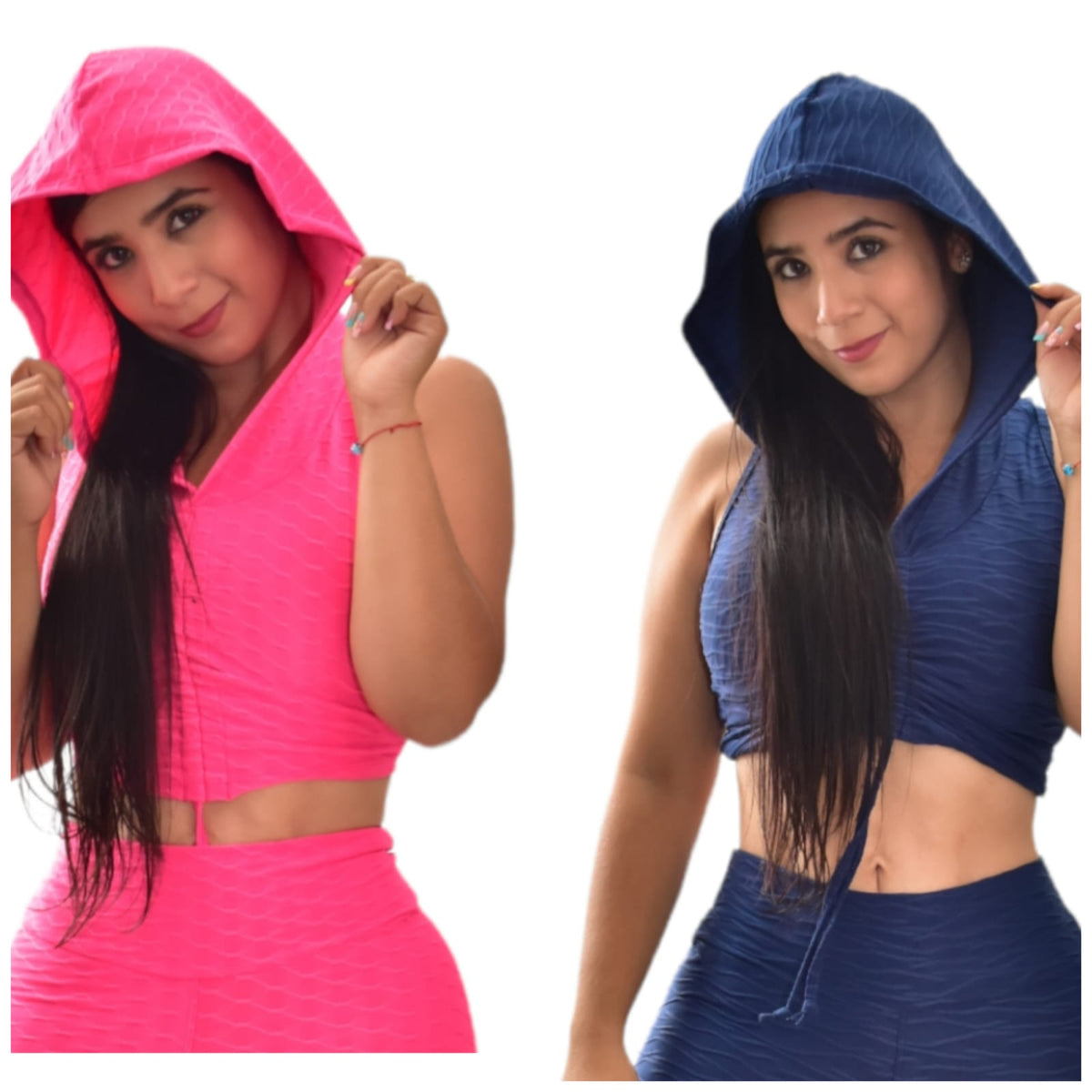 CROP TOP  CAPUCHA TEXTURIZADA