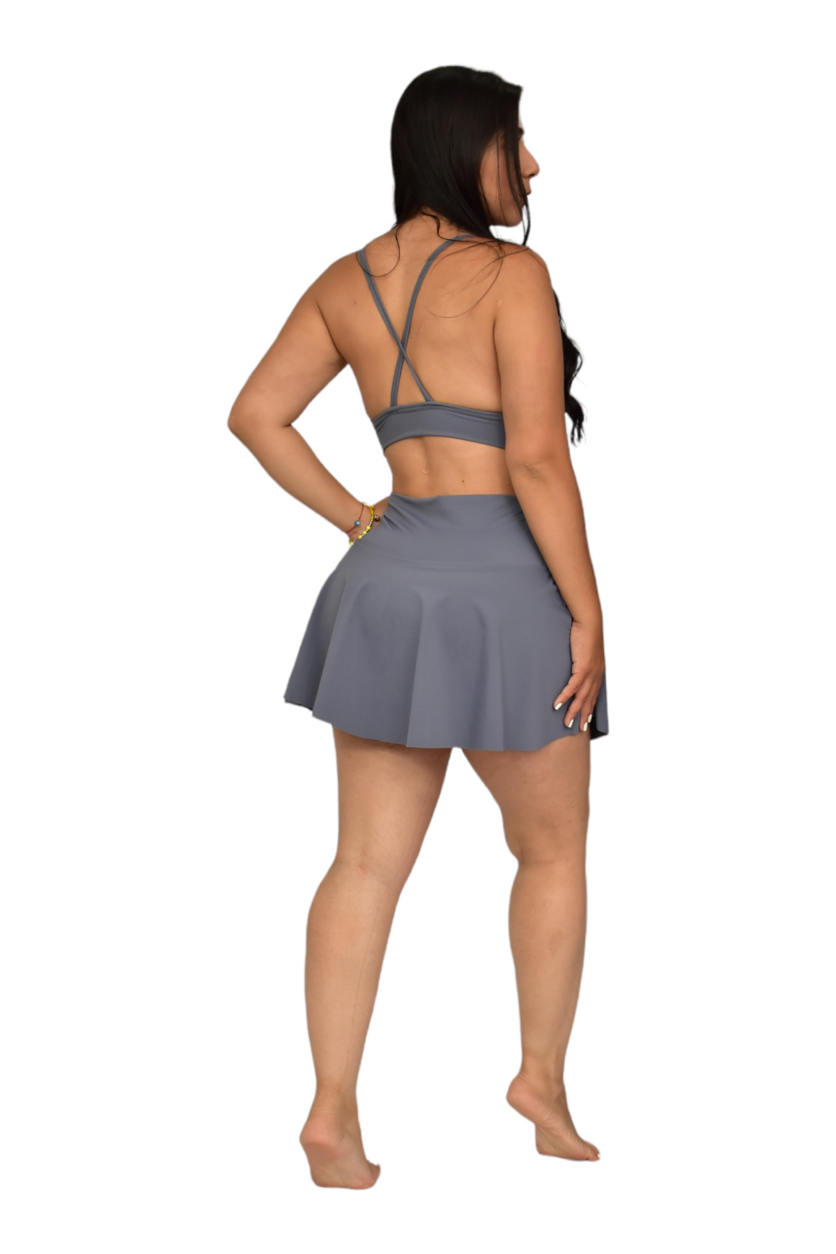 FALDA SHORT SET 2 PIEZAS PREMIUMTEX GRIS CLARO oversilvercolombia