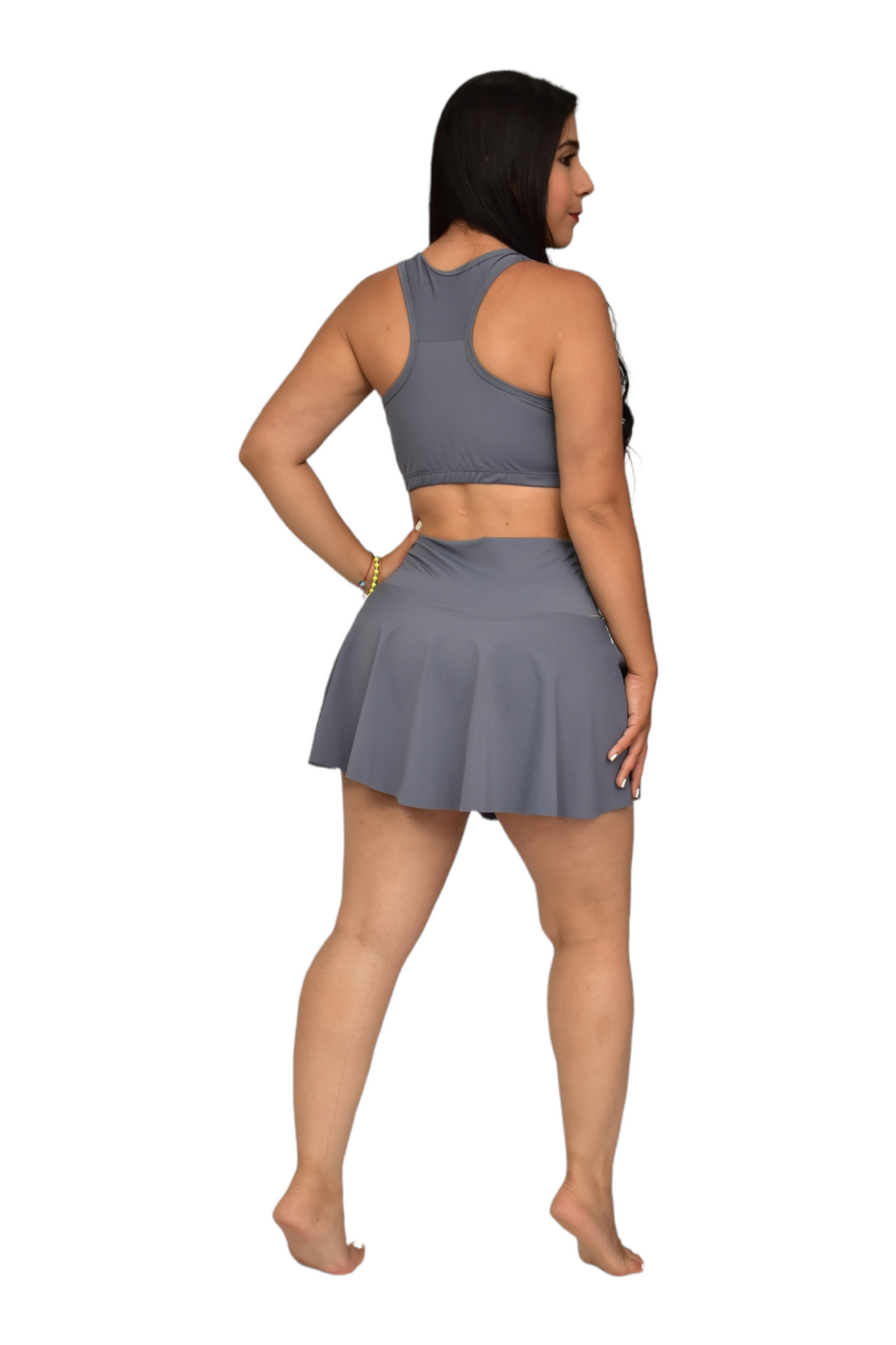 FALDA SHORT SET 2 PIEZAS PREMIUMTEX GRIS CLARO oversilvercolombia