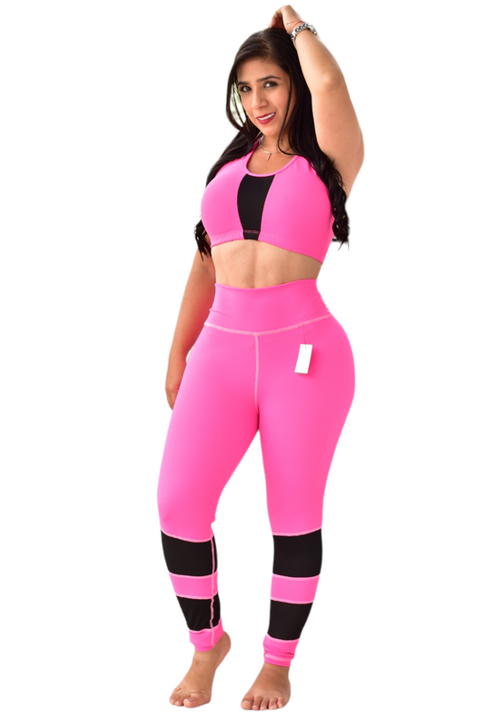 LEGGINS COMBINADA SET 2 PIEZAS PREMIUMTEX FUCSIA