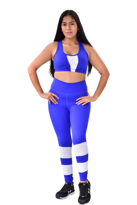 LEGGINS COMBINADA SET 2 PIEZAS PREMIUMTEX AZUL REY -