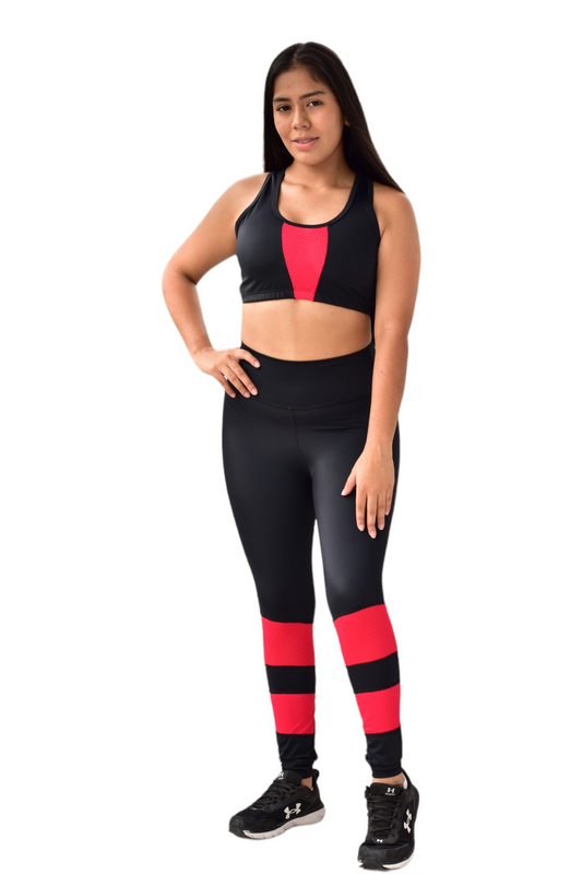 LEGGINS COMBINADA SET 2 PIEZAS PREMIUMTEX NEGRO