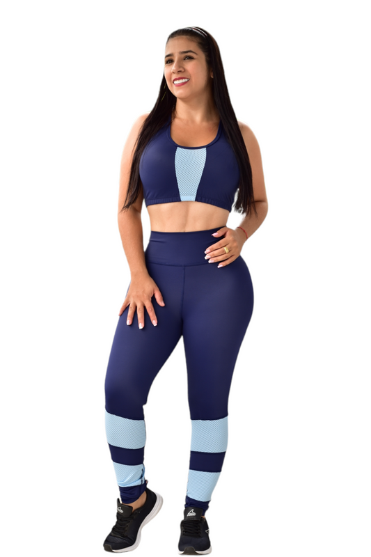 LEGGINS COMBINADA SET 2 PIEZAS PREMIUMTEX AZUL TURQUIE