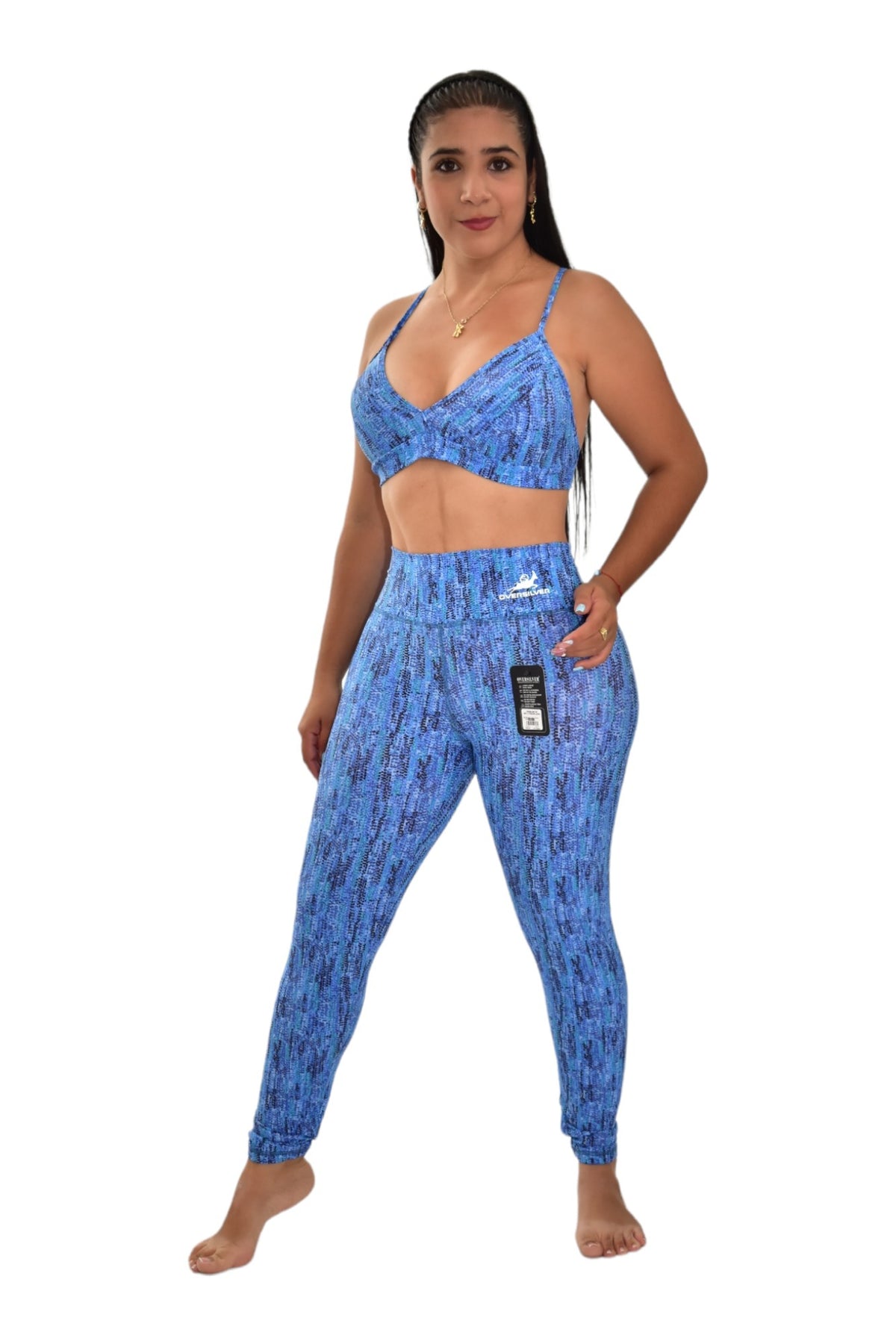 LEGGINS SET 2 PIEZAS PREMIUMTEX AZUL LINEA CUADRO oversilvercolombia