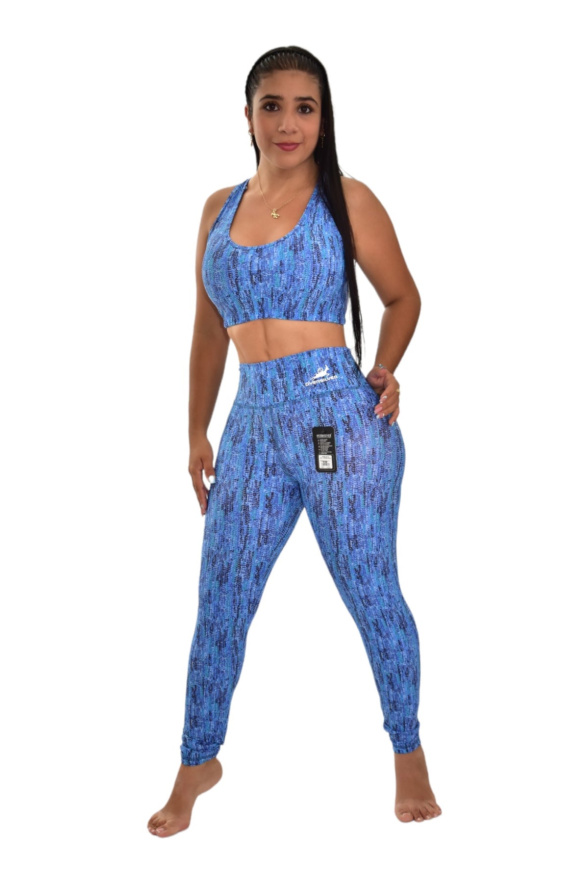 LEGGINS SET 2 PIEZAS PREMIUMTEX AZUL LINEA CUADRO oversilvercolombia