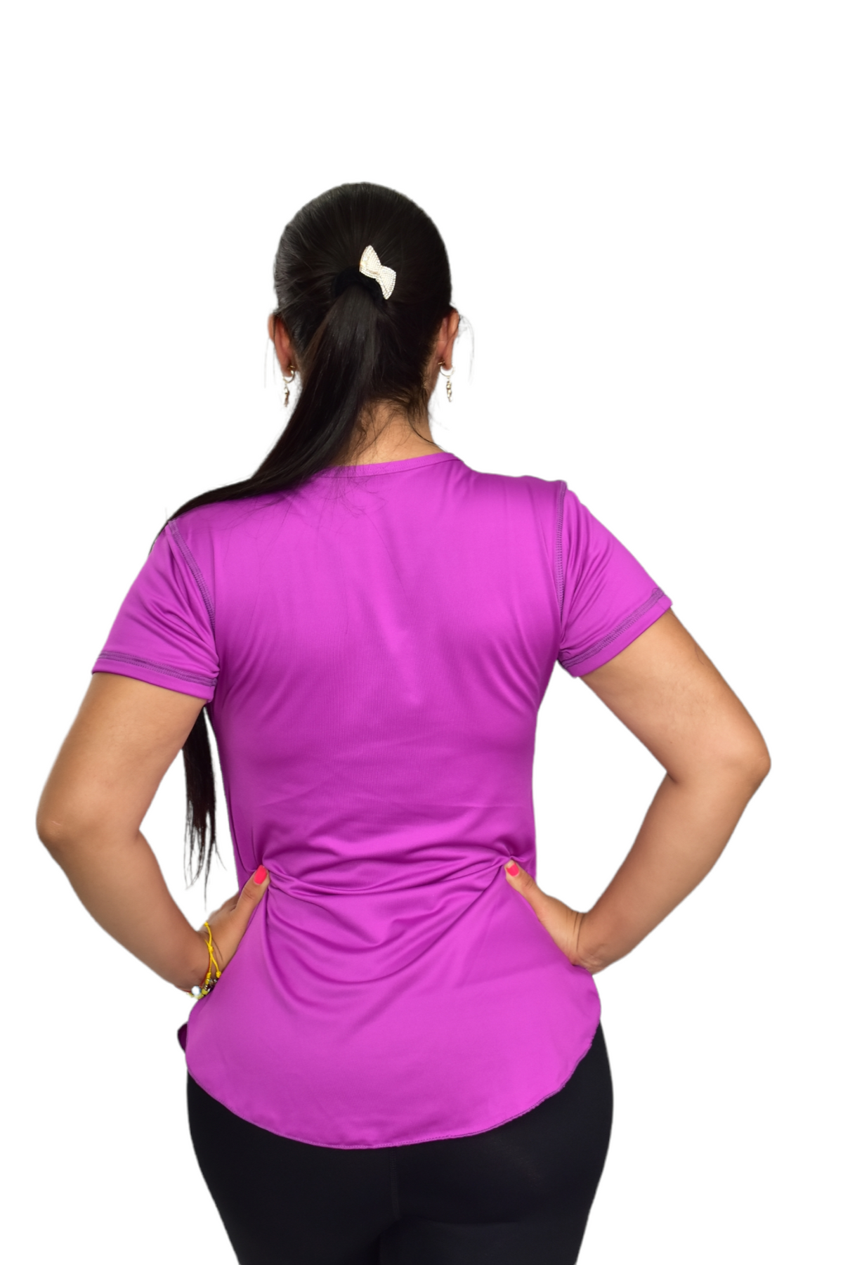 CAMISETA MANGA CORTA LICRADA MORADO OVERSILVER®