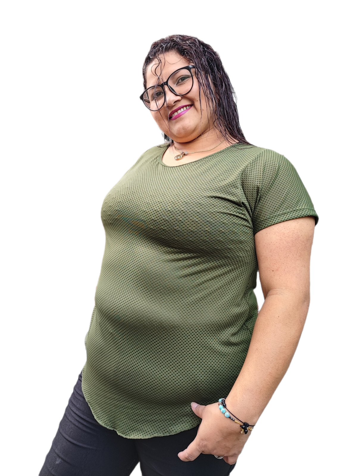 CAMISETA MANGA CORTA MALLA TALLA PLUS OVERSILVER®