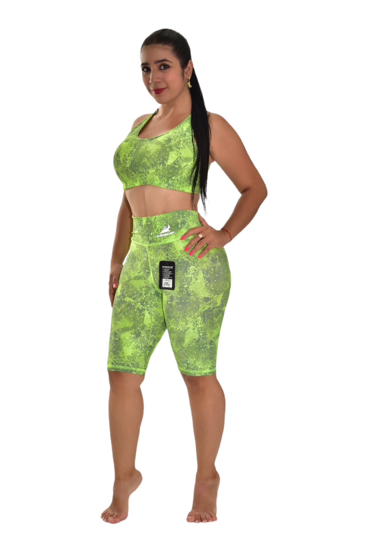 BIKER SET 2 PIEZAS PREMIUMTEX VERDE NEON PUNTOS oversilvercolombia