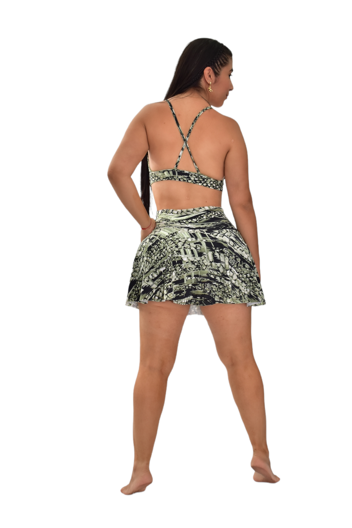 FALDA SHORT SET 2 PIEZAS PREMIUMTEX VERDE TORTUGA oversilvercolombia