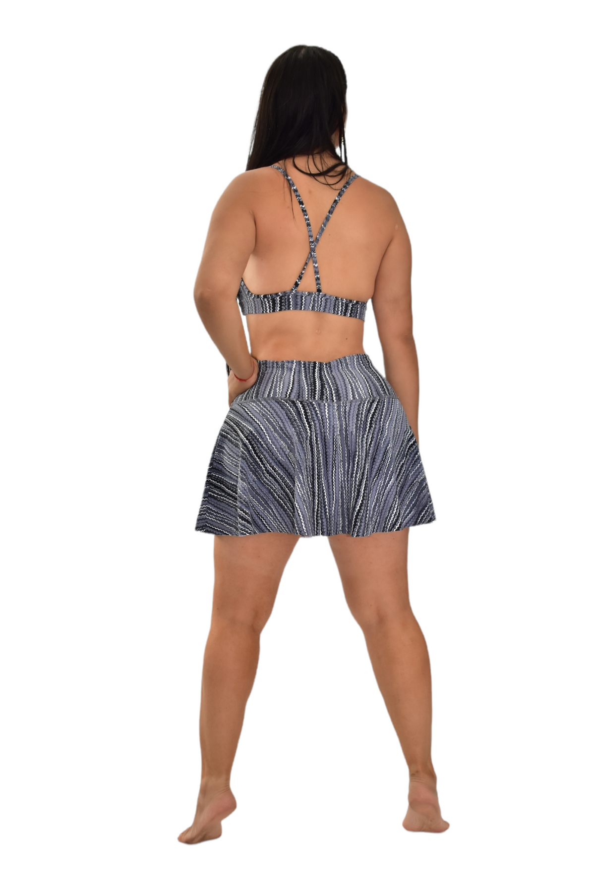 FALDA SHORT SET 2 PIEZAS PREMIUMTEX GRIS ESCAMA oversilvercolombia