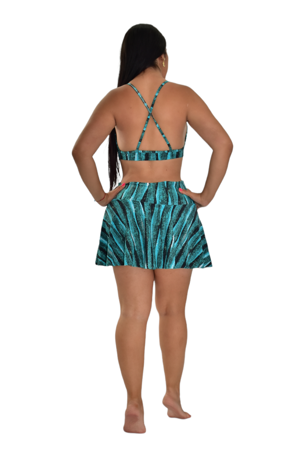 FALDA SHORT SET 2 PIEZAS PREMIUMTEX VERDE NEGRO oversilvercolombia