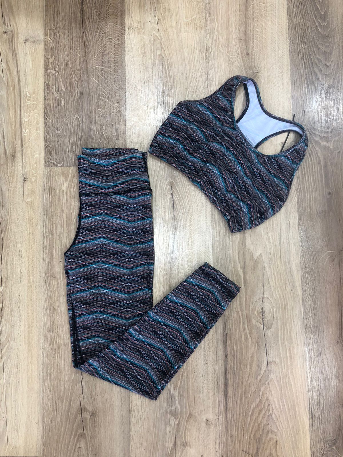 LEGGINS  SET 2 PIEZAS PREMIUMTEX AZUL ROMBO