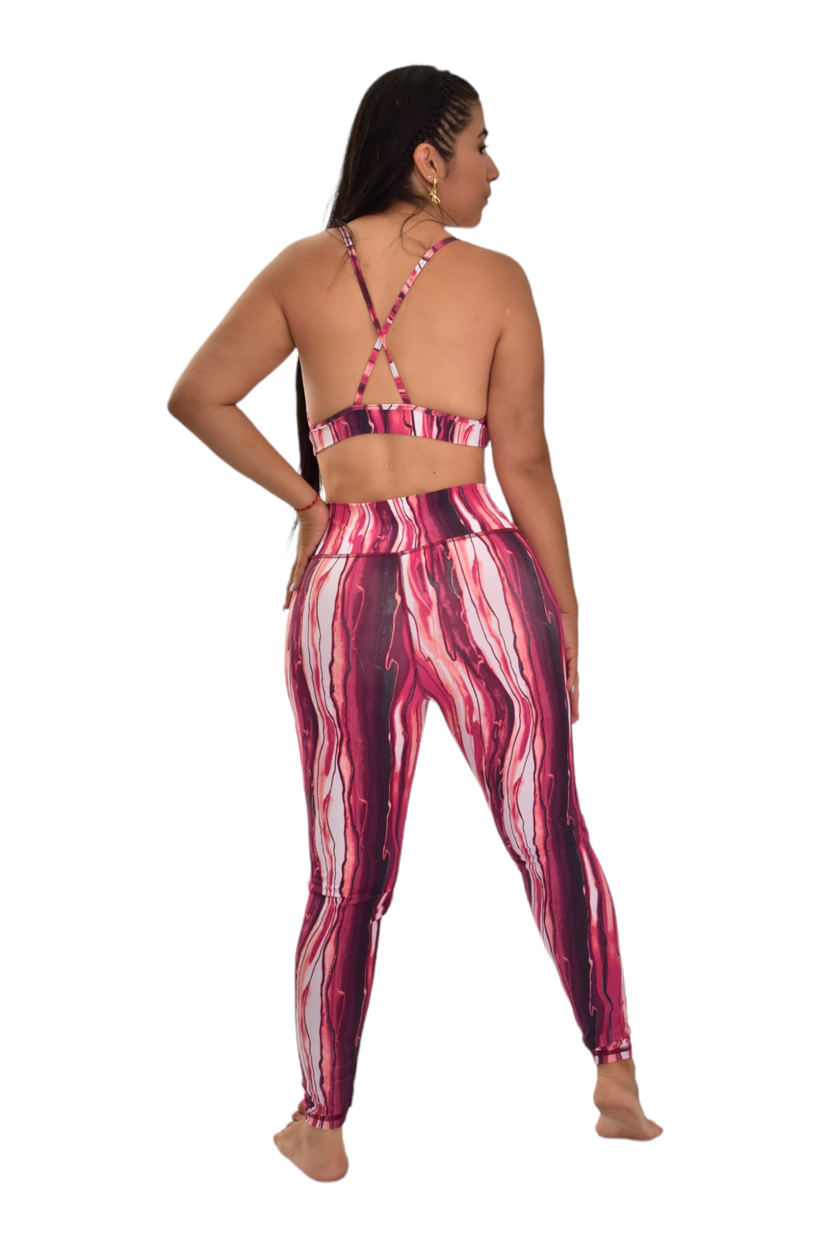 LEGGINS SET 2 PIEZAS PREMIUMTEX VINOTINTO ESTAMPADO oversilvercolombia