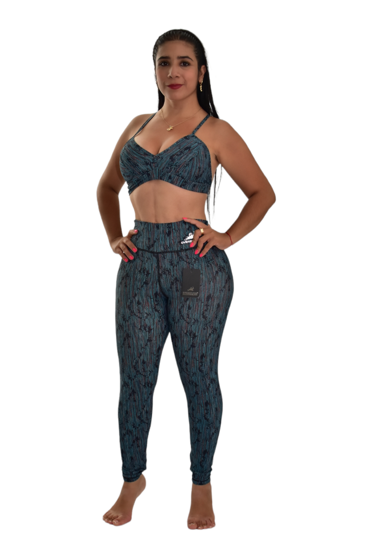 LEGGINS SET 2 PIEZAS PREMIUMTEX AZUL RALLAS oversilvercolombia