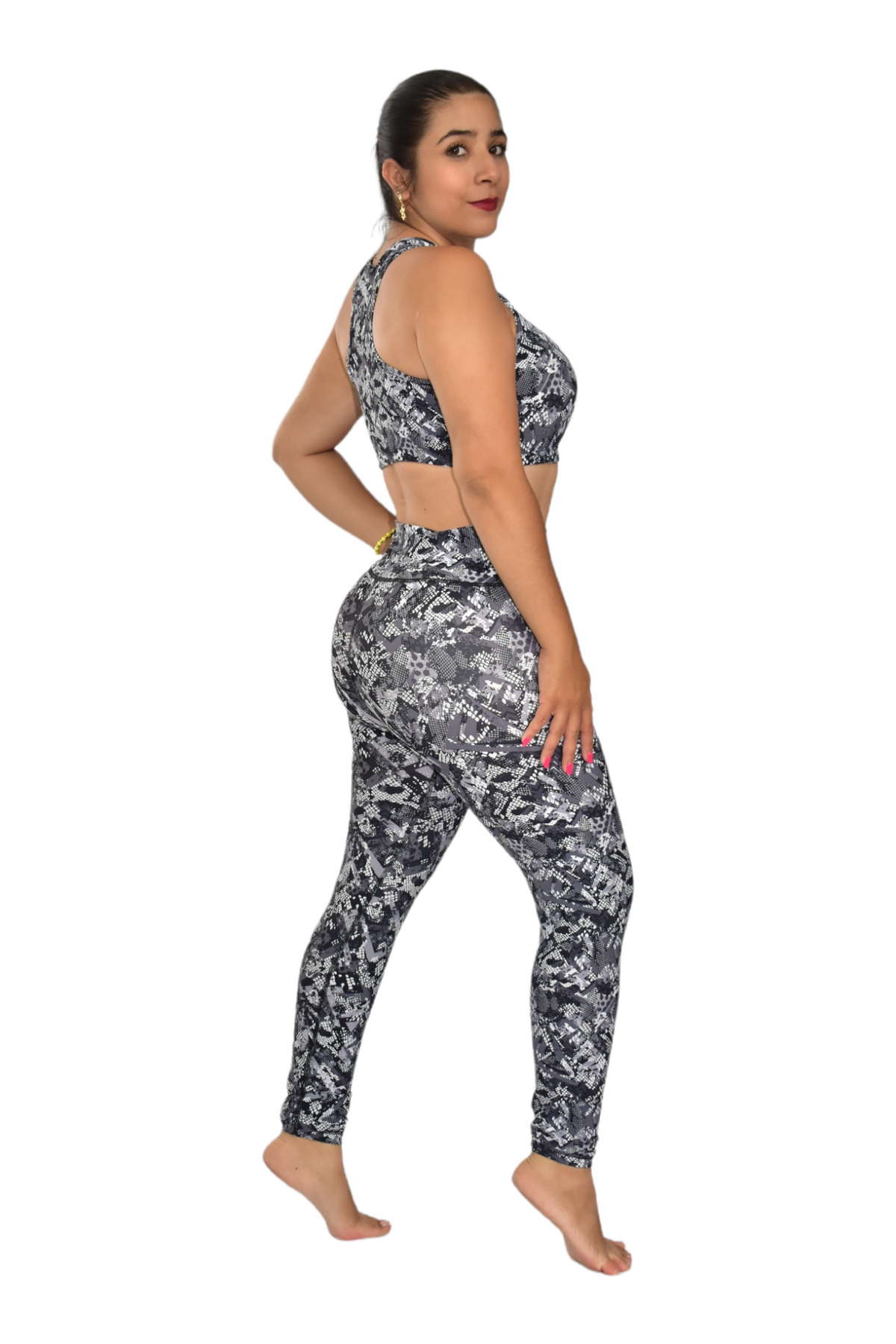 LEGGINS  SET 2 PIEZAS PREMIUMTEX GRIS CUADROS oversilvercolombia