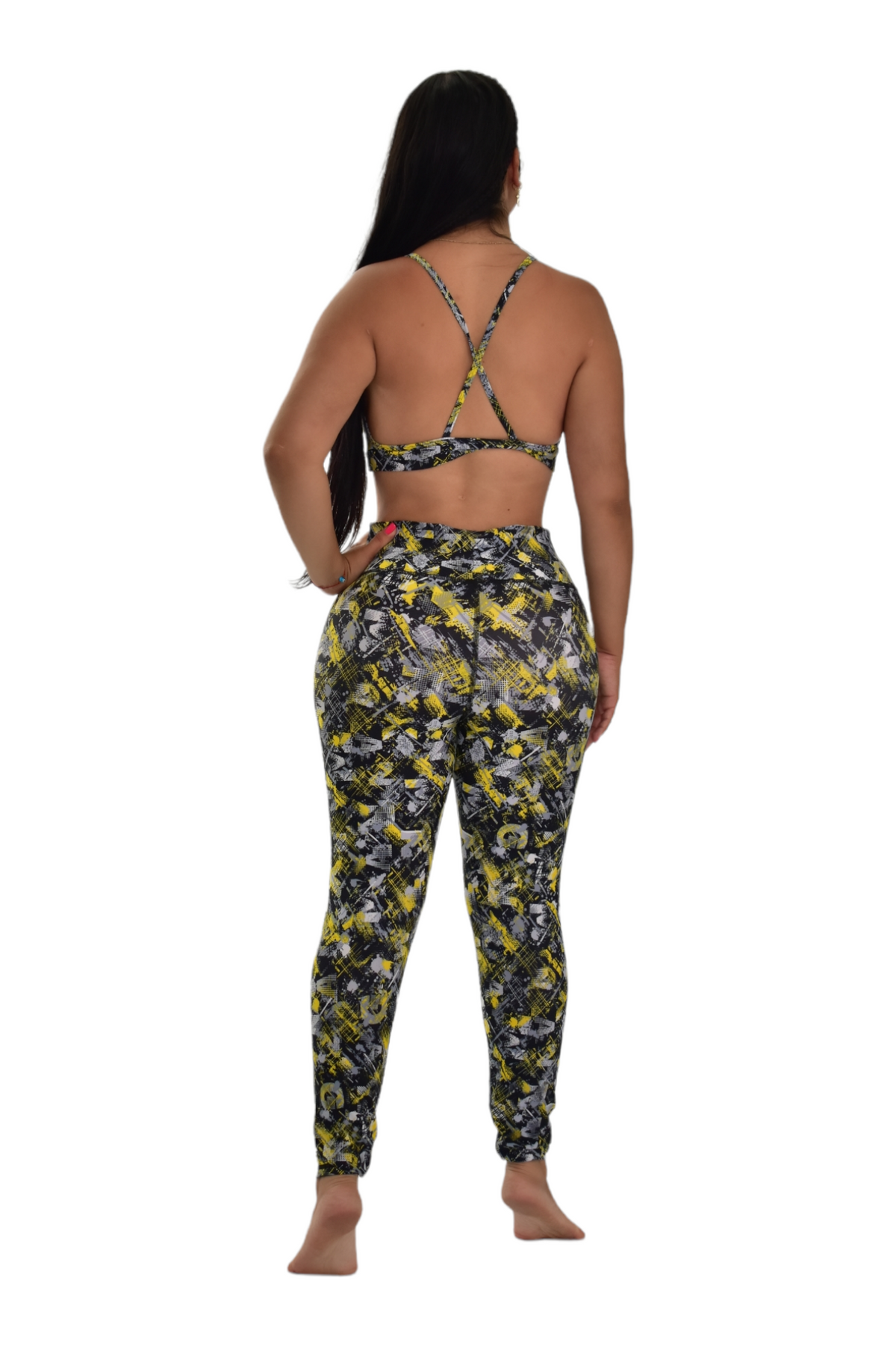 LEGGINS SET 2 PIEZAS PREMIUMTEX AMARILLO NEGRO oversilvercolombia