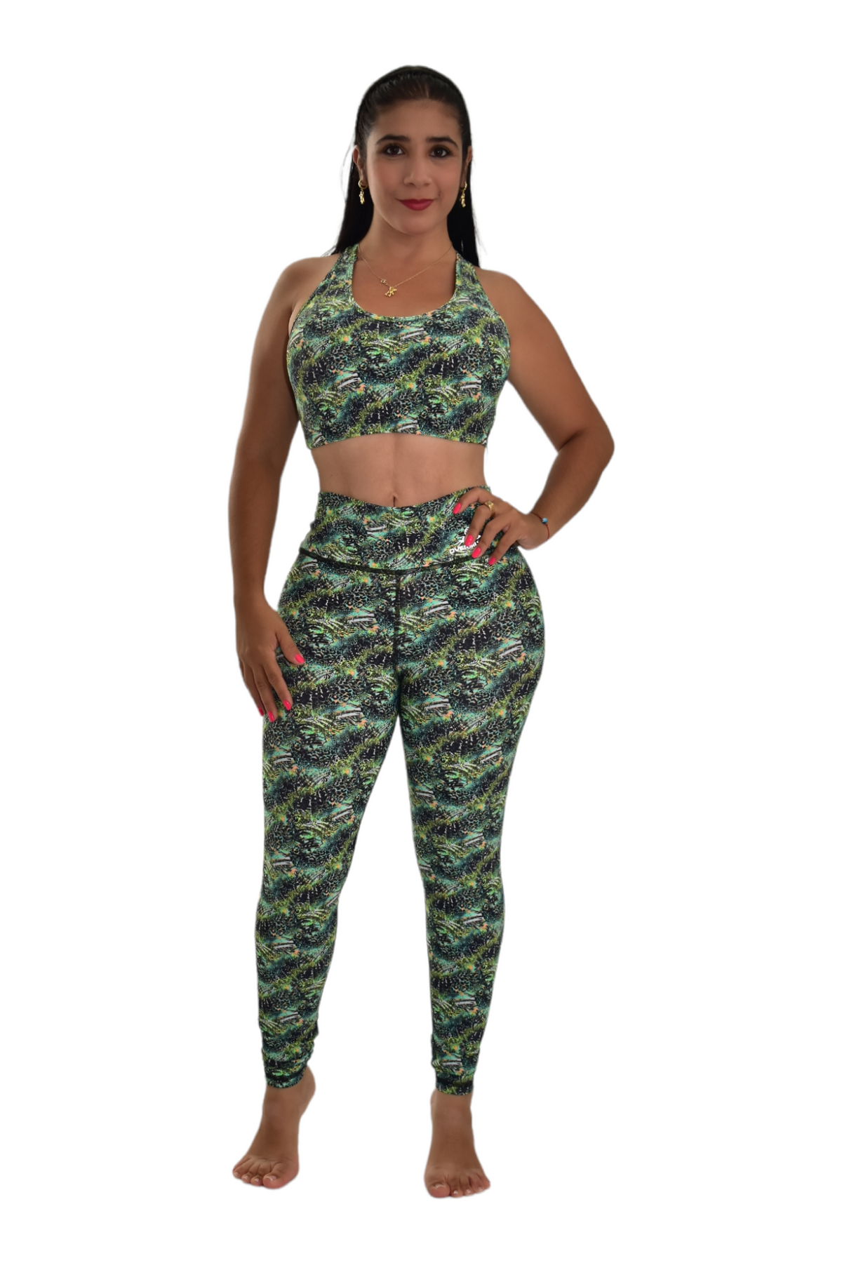LEGGINS SET 2 PIEZAS PREMIUMTEX VERDE LEOPARDO oversilvercolombia