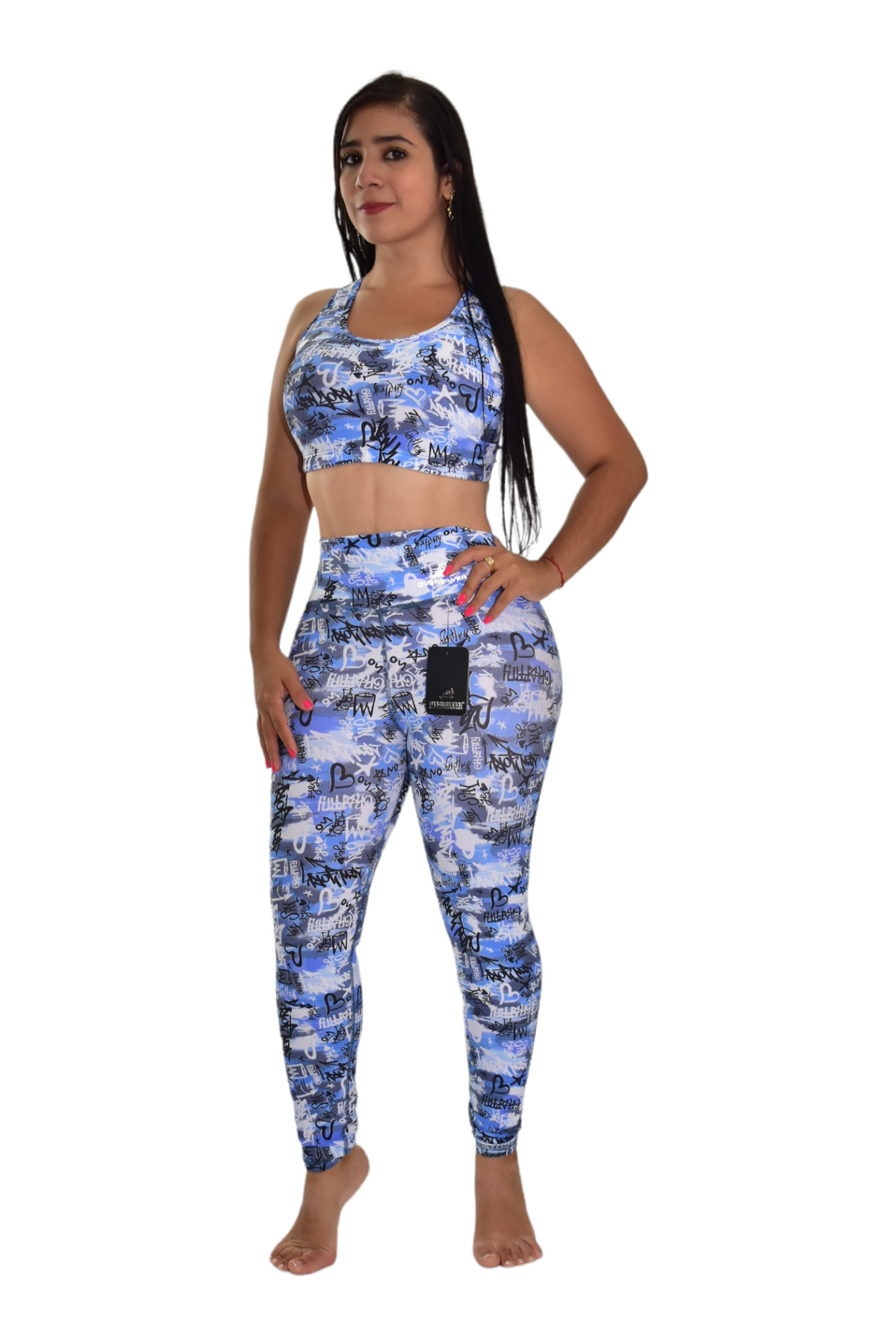 LICRA SET 2 PIEZAS PREMIUMTEX AZUL LETRAS oversilvercolombia