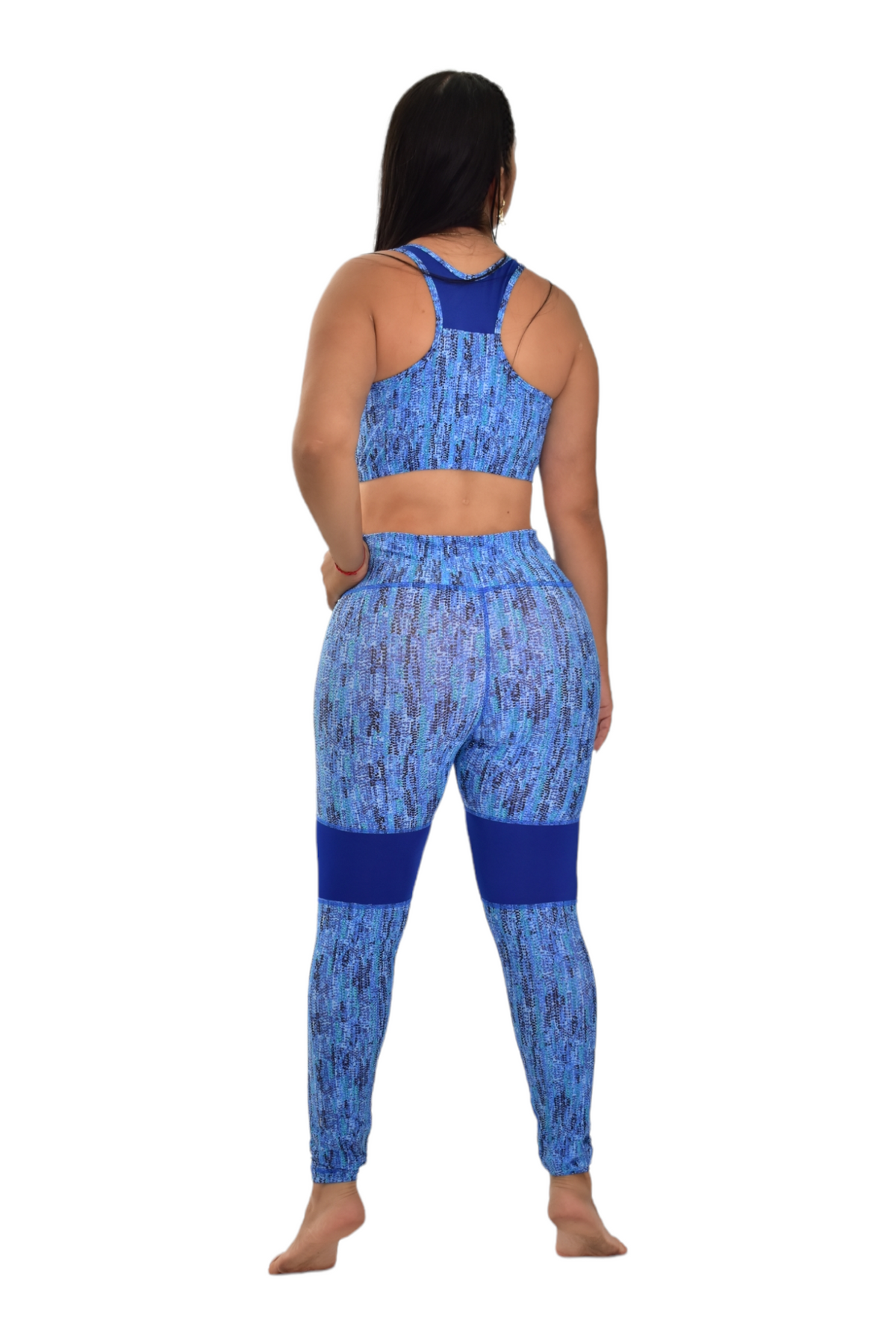 LEGGINS COMBINADO  SET 2 PIEZAS PREMIUMTEX AZUL CUADRO oversilvercolombia
