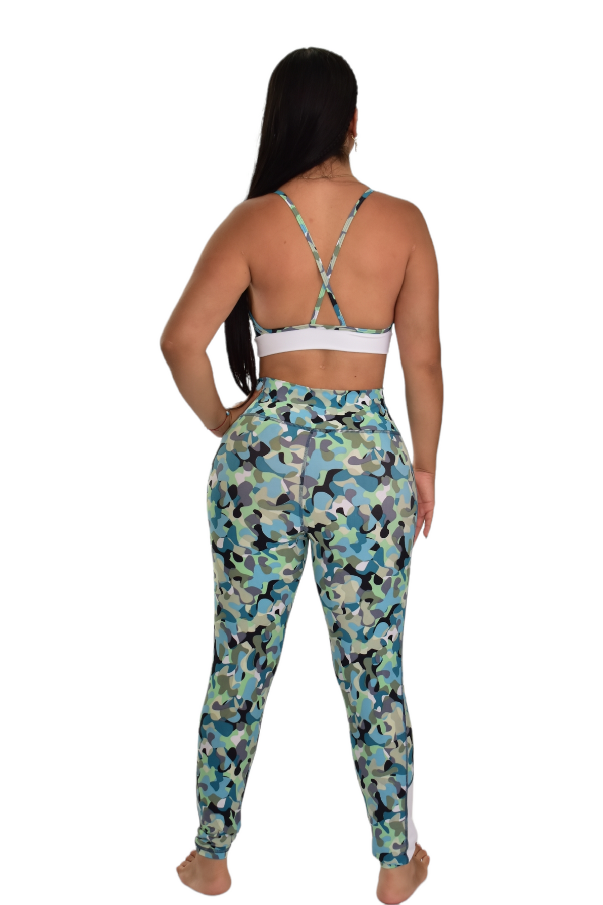 LEGGINS COMBINADO SET 2 PIEZAS PREMIUMTEX MILITAR BLANCO oversilvercolombia
