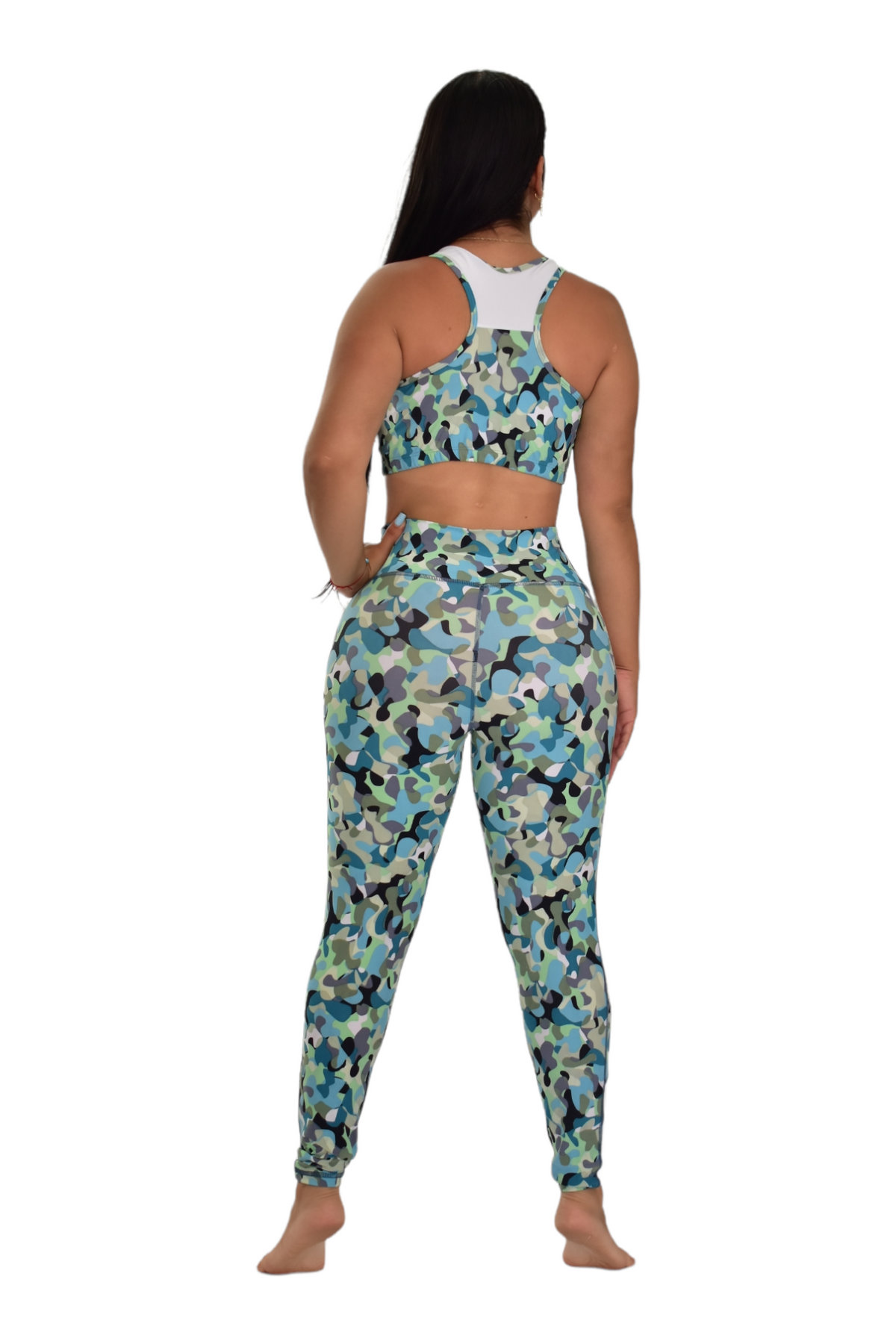 LEGGINS COMBINADO SET 2 PIEZAS PREMIUMTEX MILITAR BLANCO oversilvercolombia