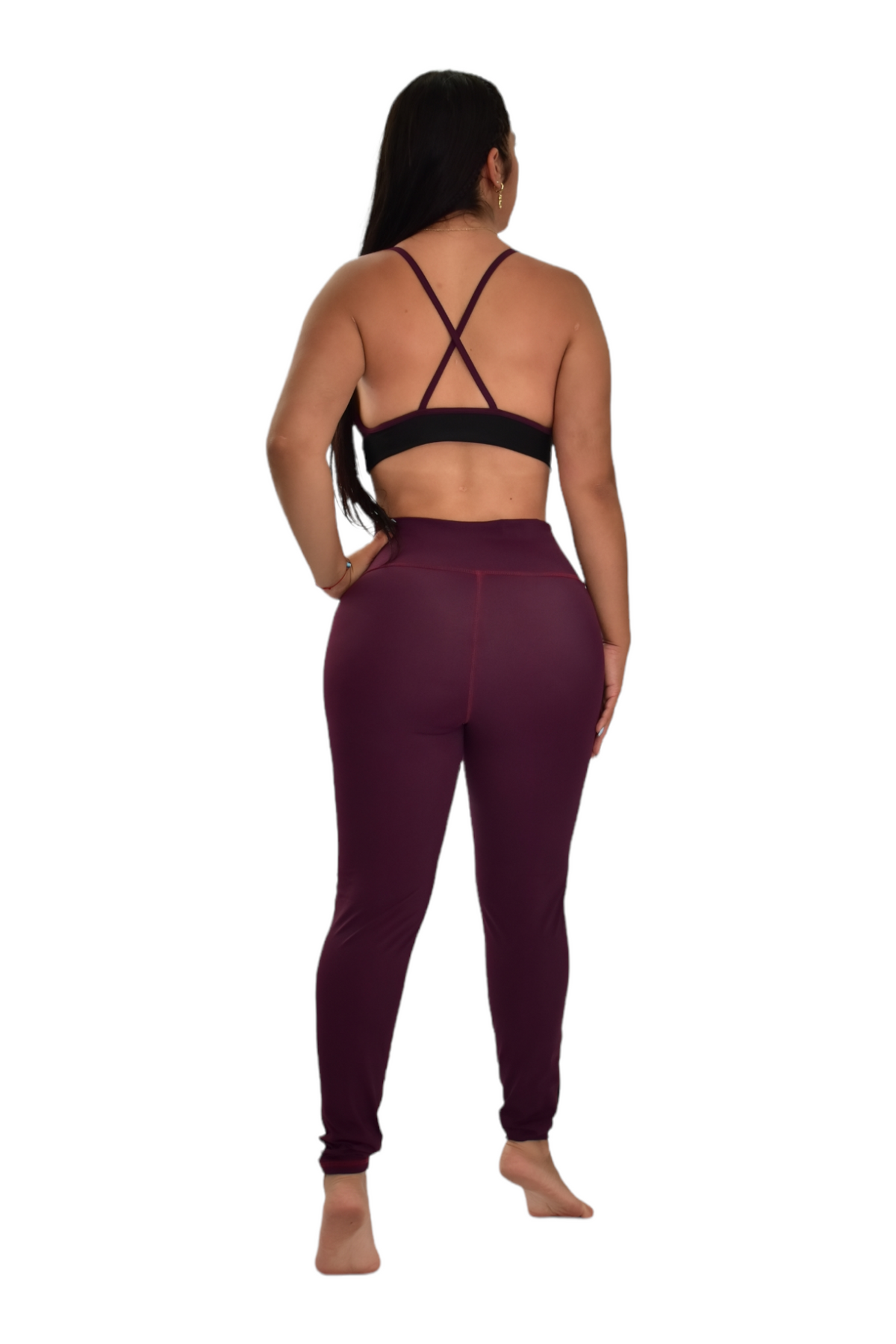 LEGGINS COMBINADO SET 2 PIEZAS PREMIUMTEX VINOTINTO NEGRO oversilvercolombia