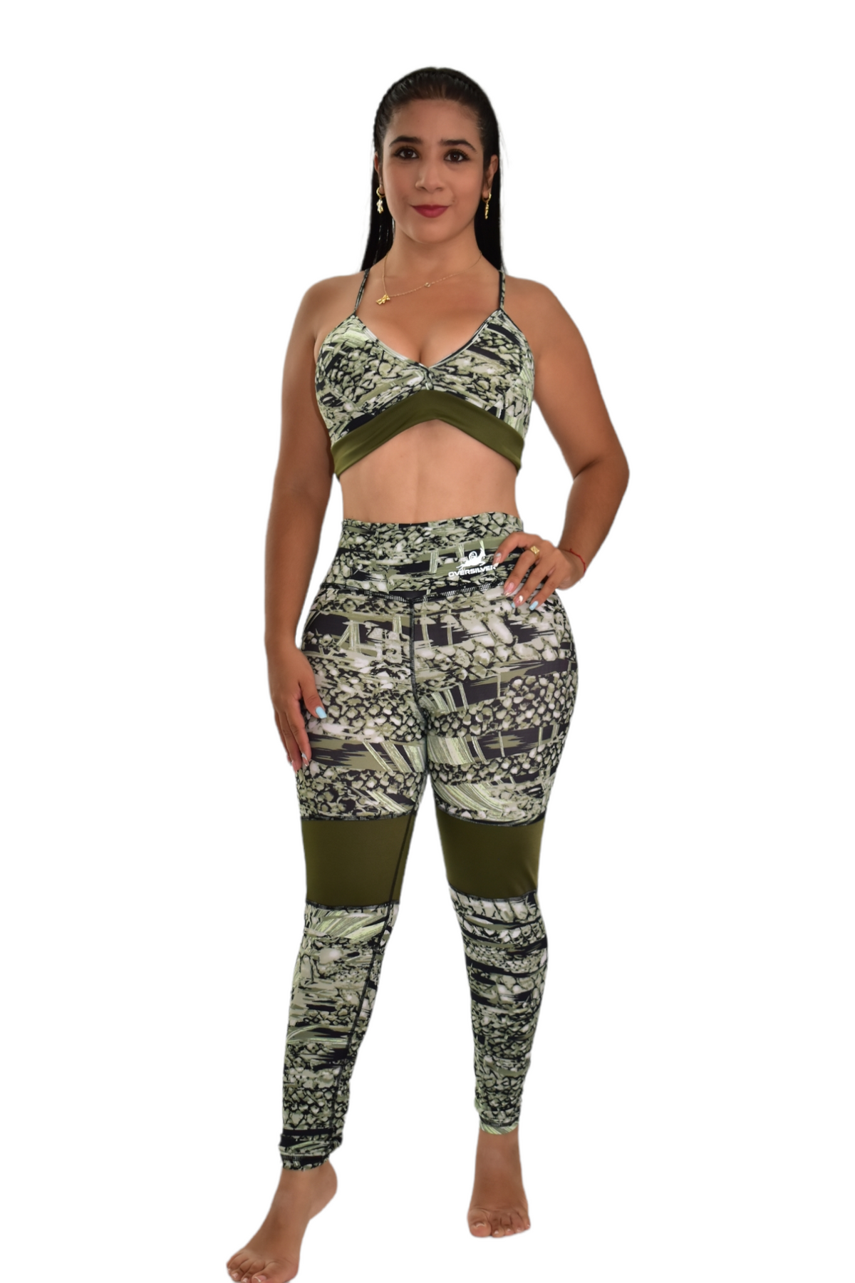 LEGGINS COMBINADO SET 2 PIEZAS PREMIUMTEX VERDE TORTUGA oversilvercolombia