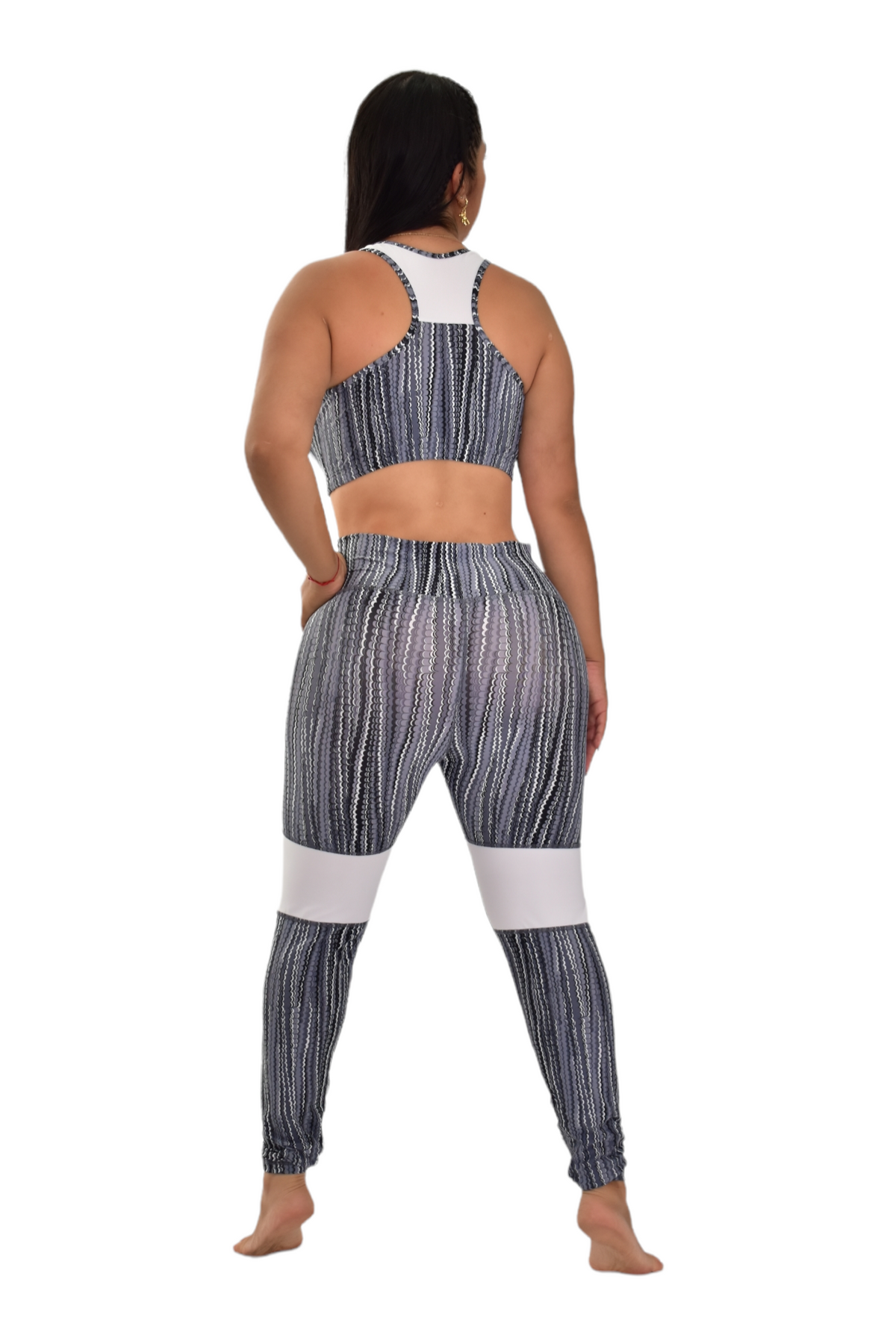 LEGGINS COMBINADA SET 2 PIEZAS PREMIUMTEX GRIS ESCAMAS oversilvercolombia