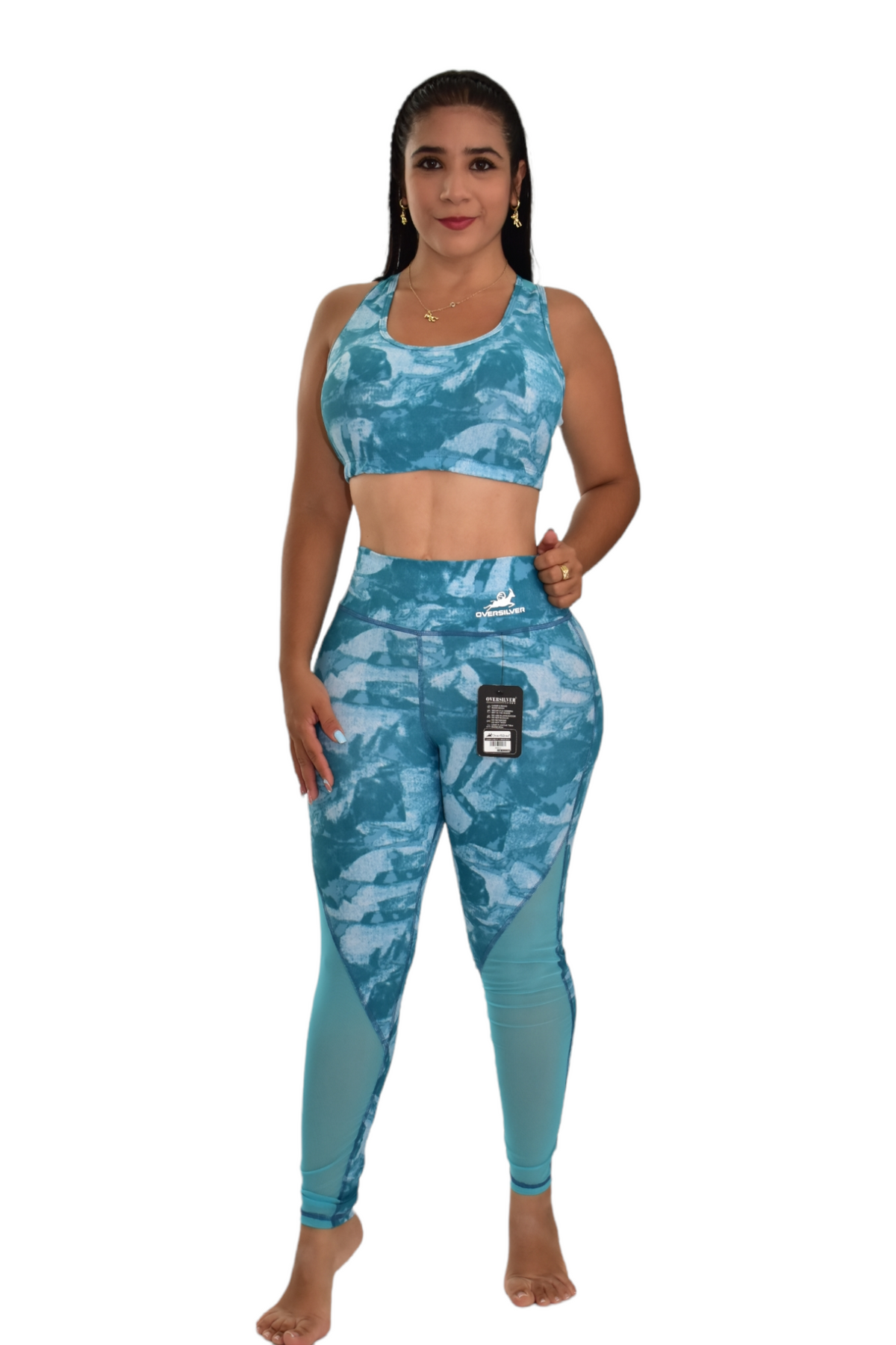 LICRA COMBINADO SET 2 PIEZAS PREMIUMTEX AZUL MANCHAS oversilvercolombia