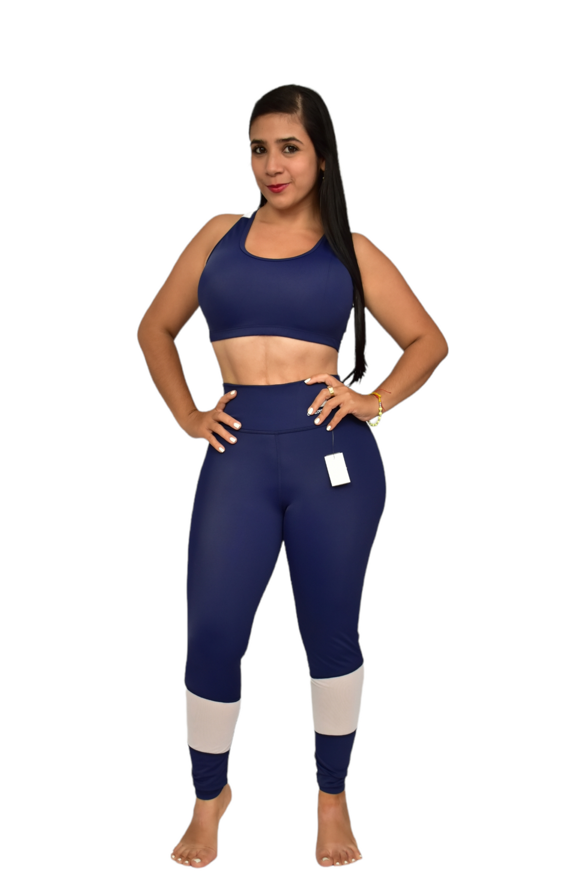 LICRA COMBINADO  SET 2 PIEZAS PREMIUMTEX AZUL BLANCO oversilvercolombia