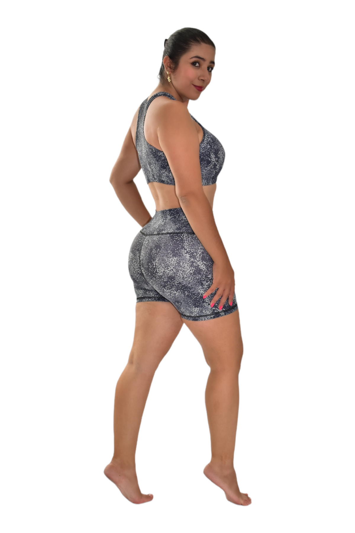 SHORT SET 2 PIEZAS PREMIUMTEX GRIS TRIANGULOS oversilvercolombia