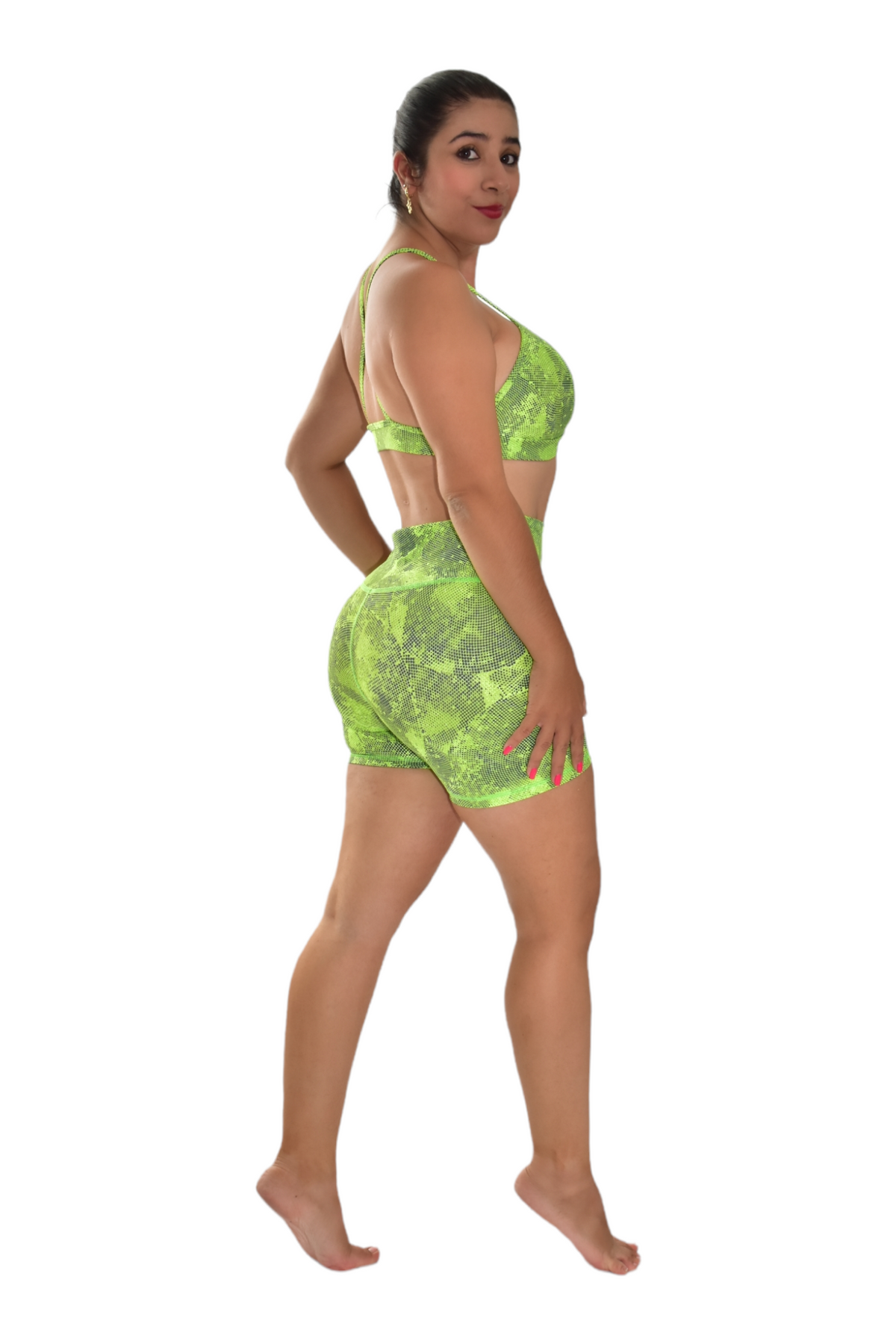 SHORT SET 2 PIEZAS PREMIUMTEX VERDE PUNTOS oversilvercolombia