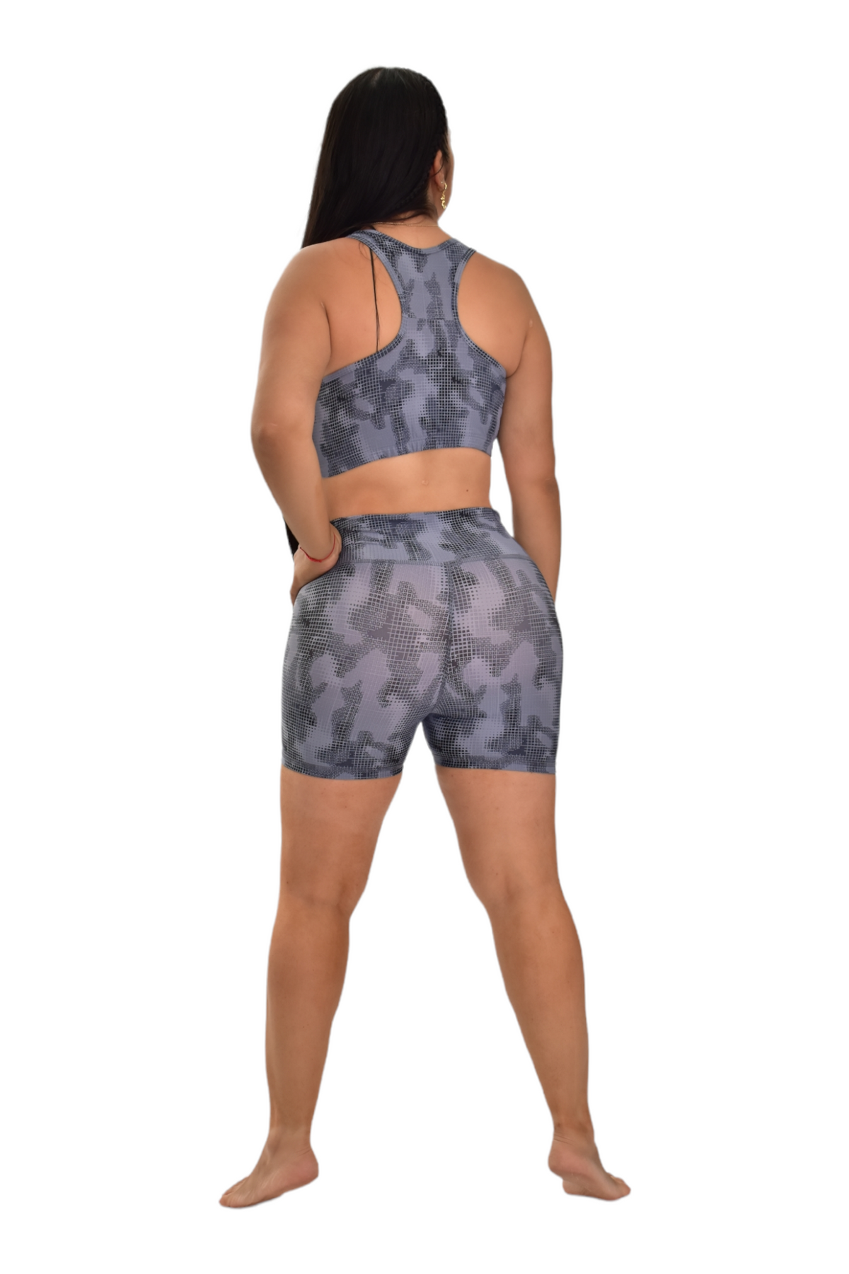 SHORT SET 2 PIEZAS PREMIUMTEX GRIS MILITAR CUADRO oversilvercolombia