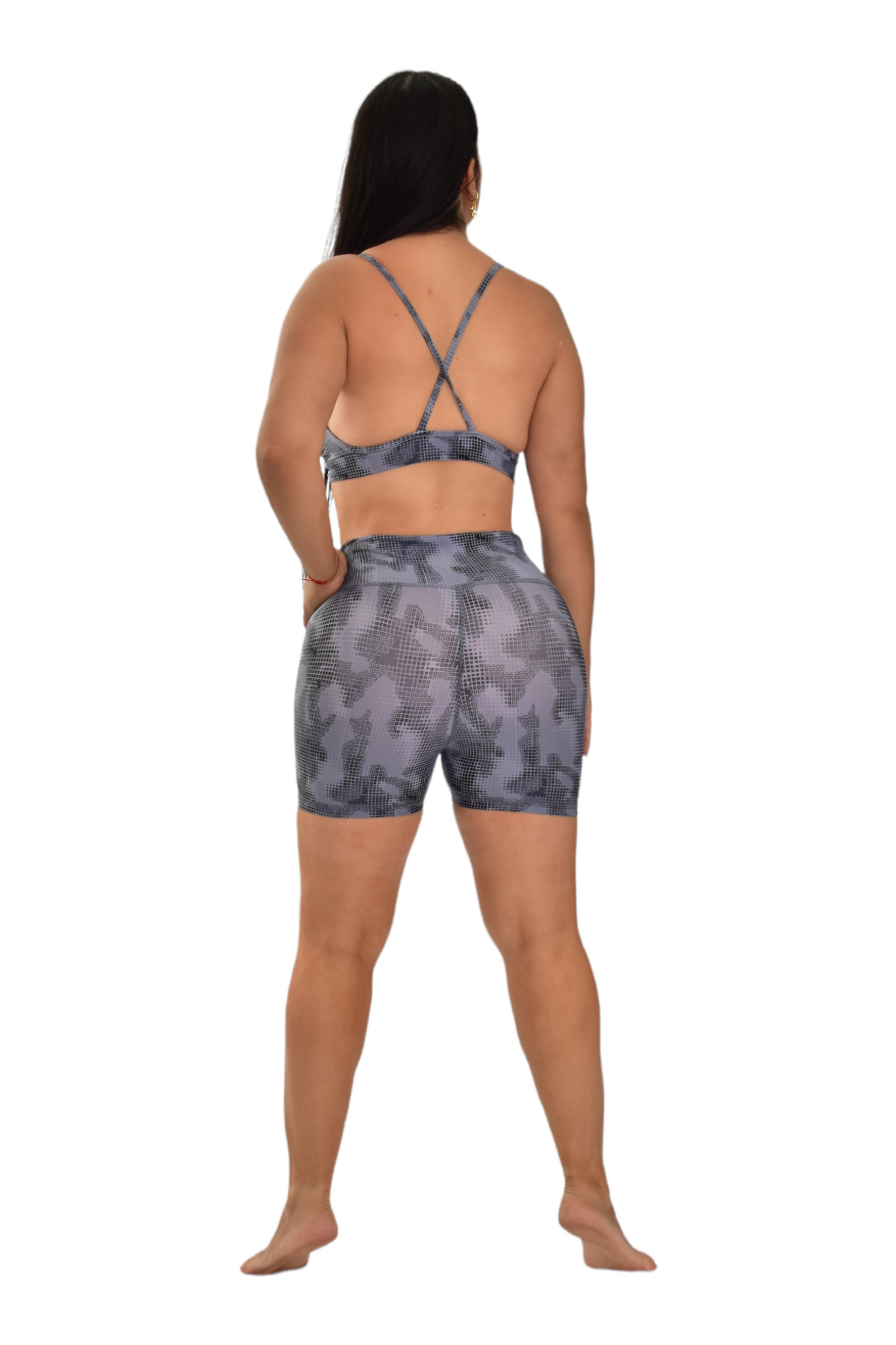SHORT SET 2 PIEZAS PREMIUMTEX GRIS MILITAR CUADRO oversilvercolombia