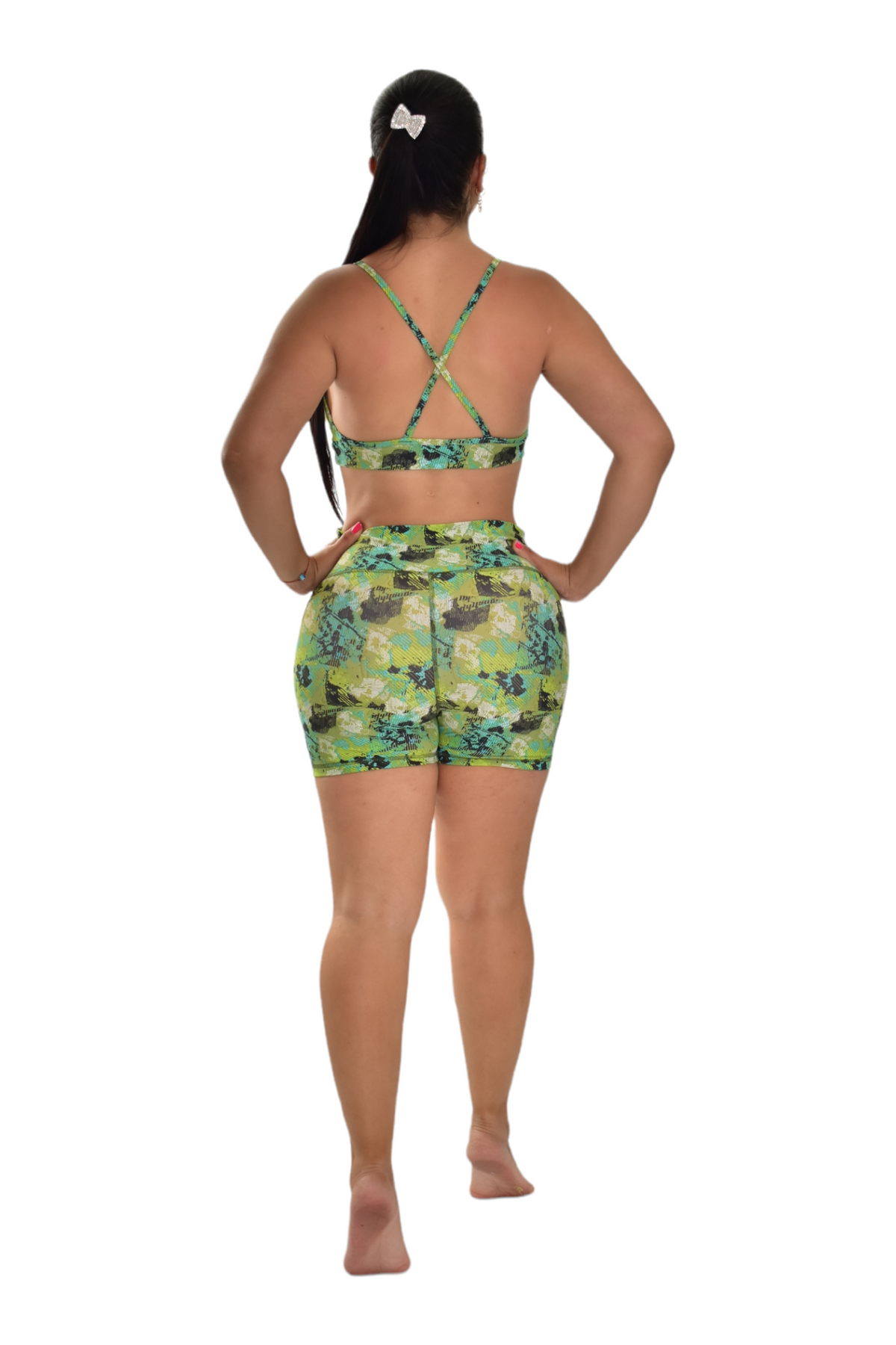 SHORT SET 2 PIEZAS PREMIUMTEX VERDE RALLADA oversilvercolombia