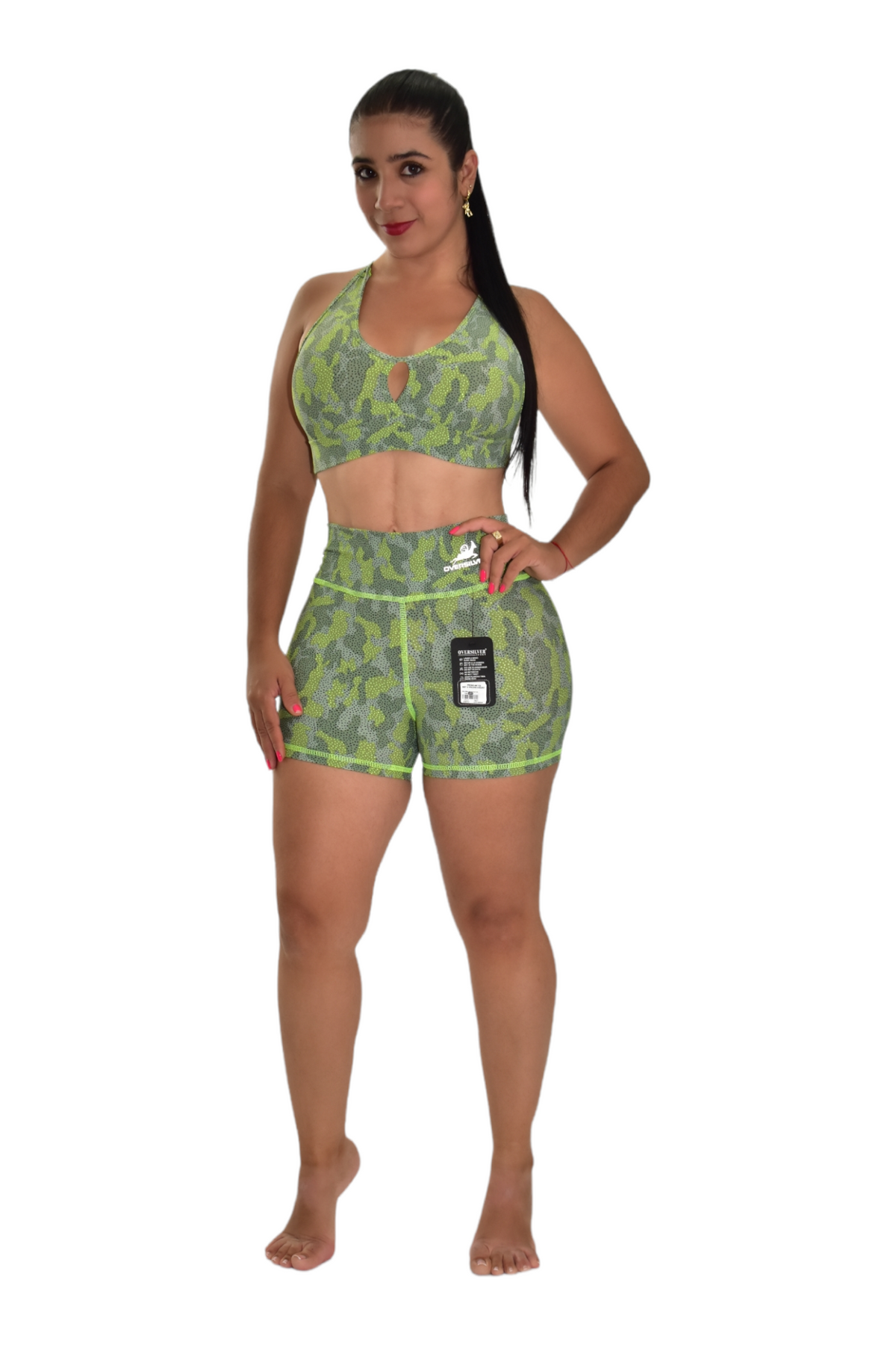 SHORT SET 2 PIEZAS PREMIUMTEX VERDE PUNTOS oversilvercolombia