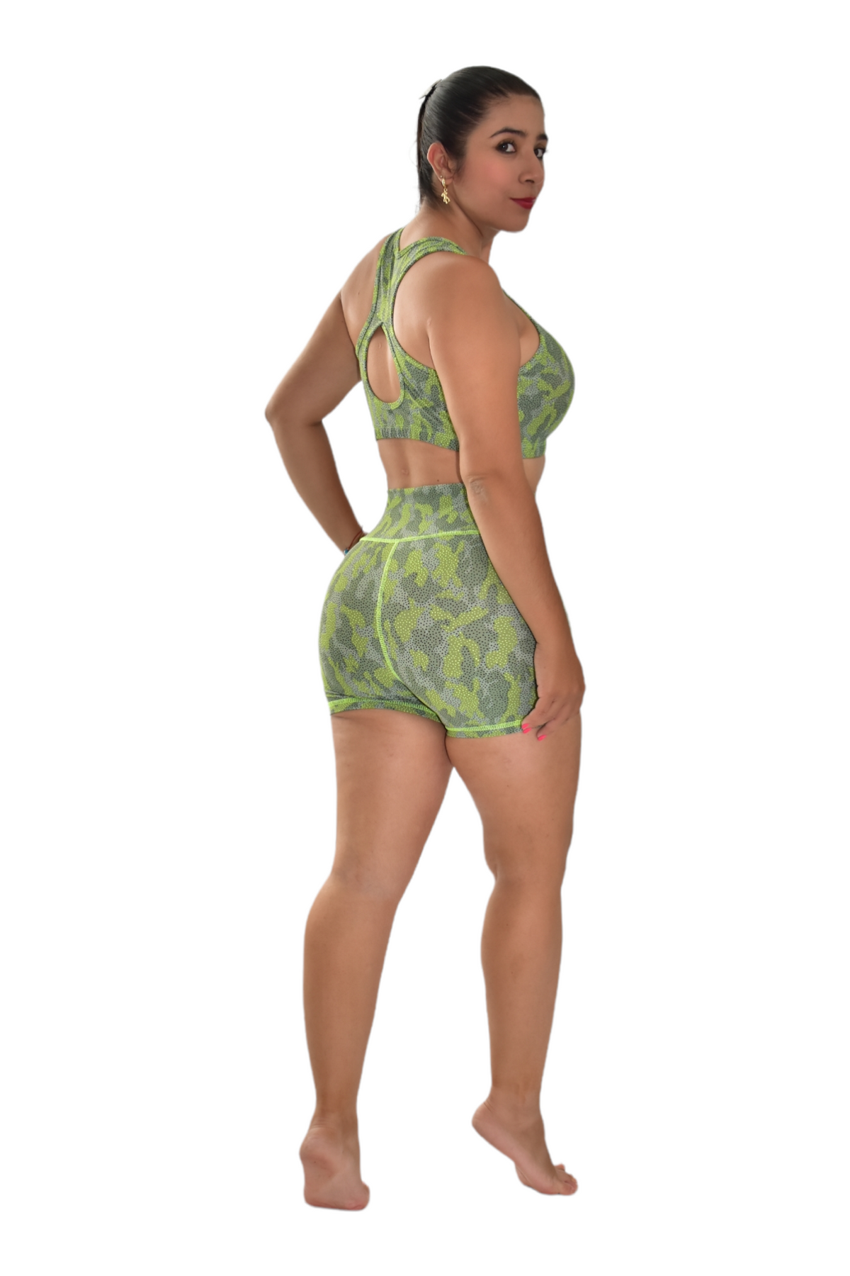 SHORT SET 2 PIEZAS PREMIUMTEX VERDE PUNTOS oversilvercolombia