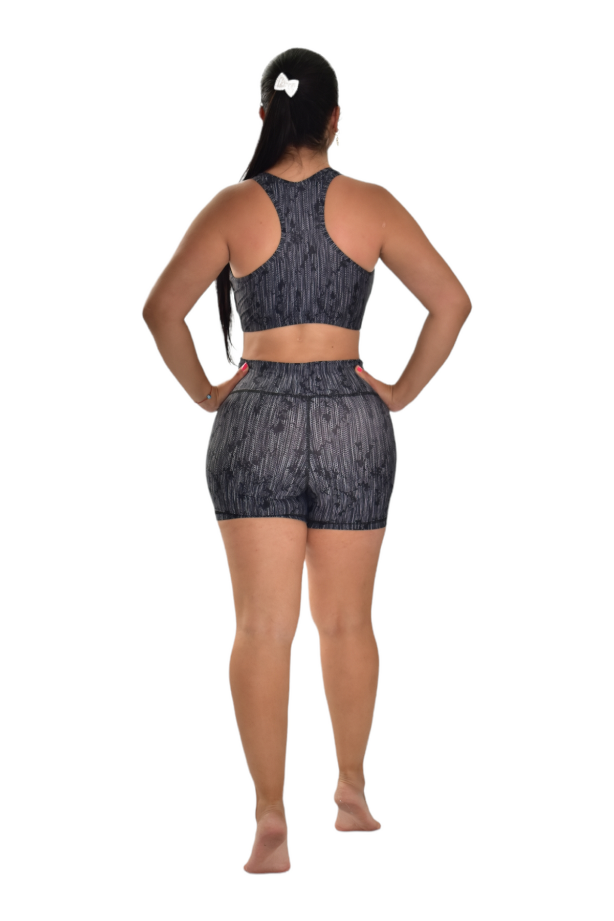 SHORT SET 2 PIEZAS PREMIUMTEX NEGRO TRIANGULOS oversilvercolombia