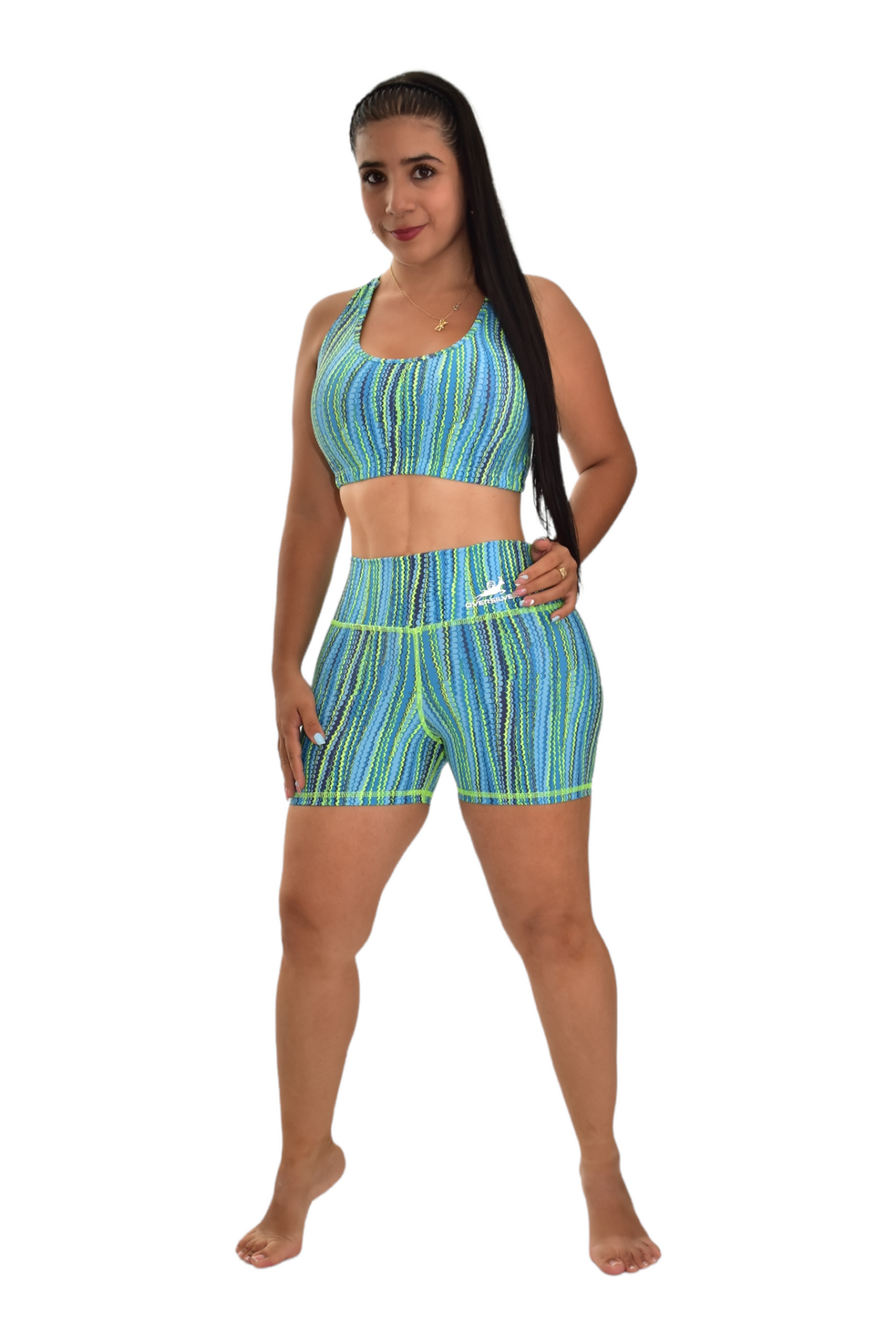 SHORT SET 2 PIEZAS PREMIUMTEX VERDE ESCAMA oversilvercolombia