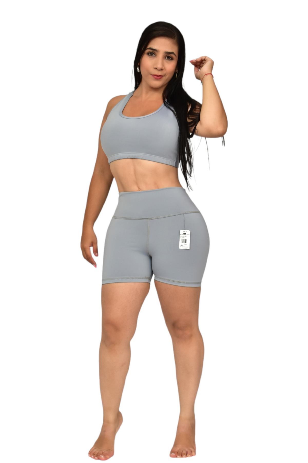 SHORT SET 2 PIEZAS SUPLEX GRIS CLARO oversilvercolombia