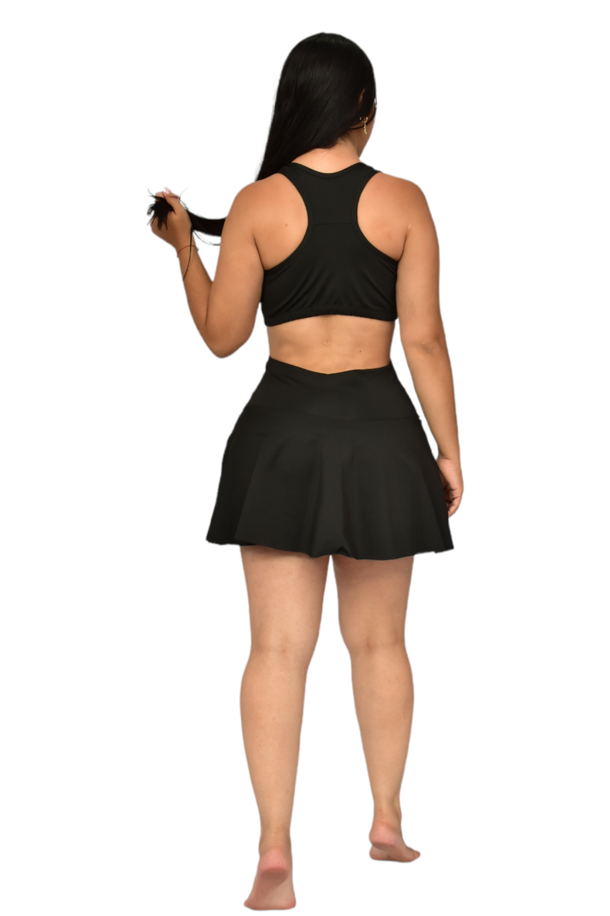 FALDA SHORT SET 2 PIEZAS SUPLEX NEGRO oversilvercolombia