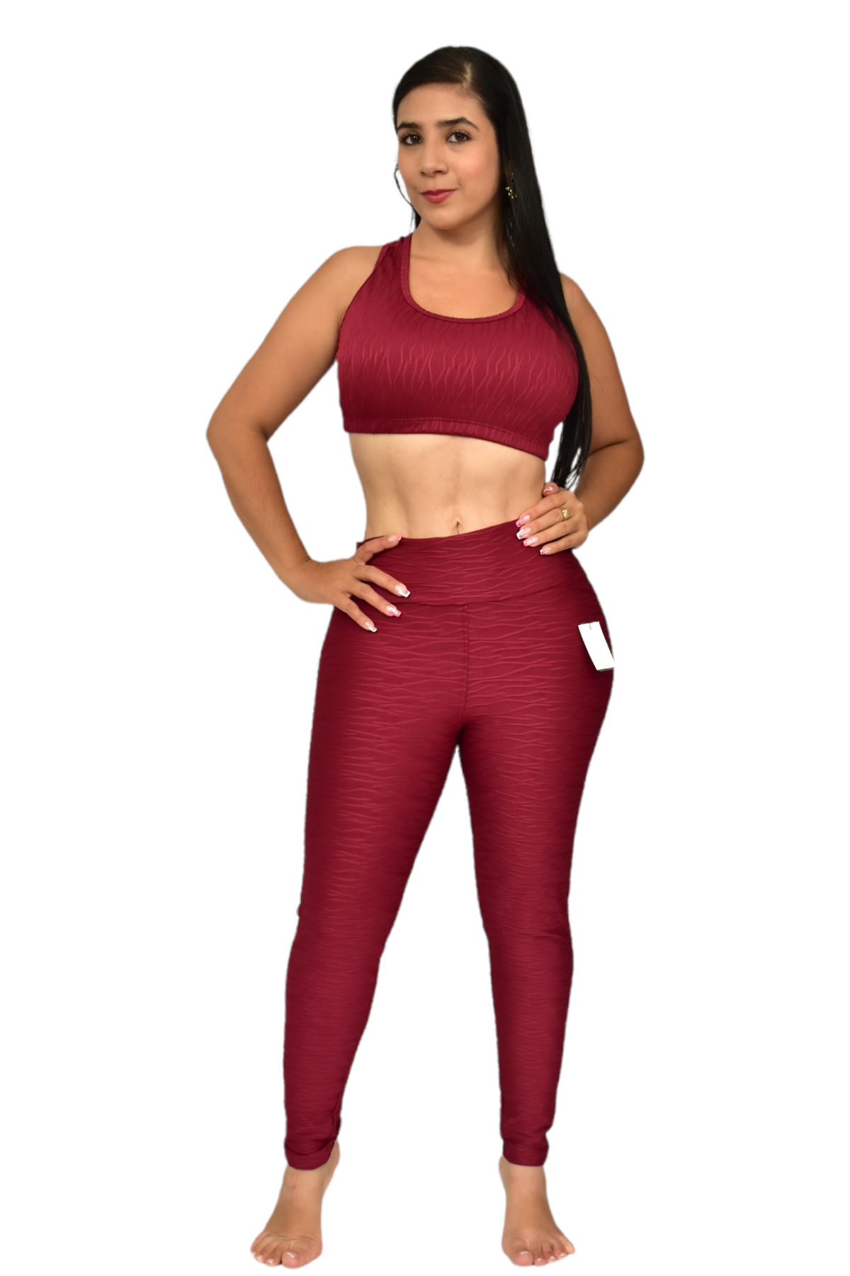 LEGGINS SET 2 PIEZAS TEXTURIZADO VINOTINTO oversilvercolombia