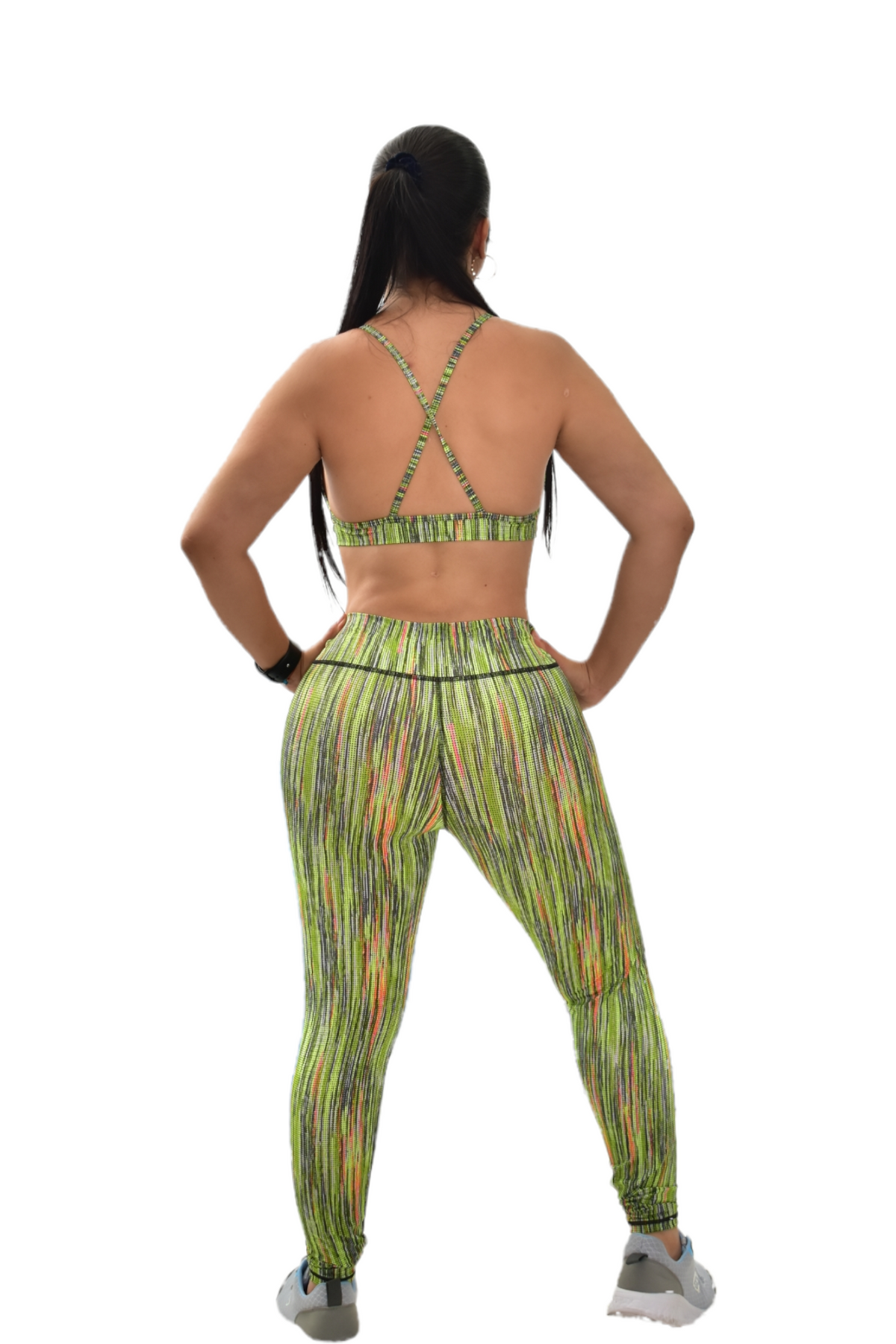 LICRA SET 2 PIEZAS SPORTGYM AZUL VERDE RAYAS oversilvercolombia