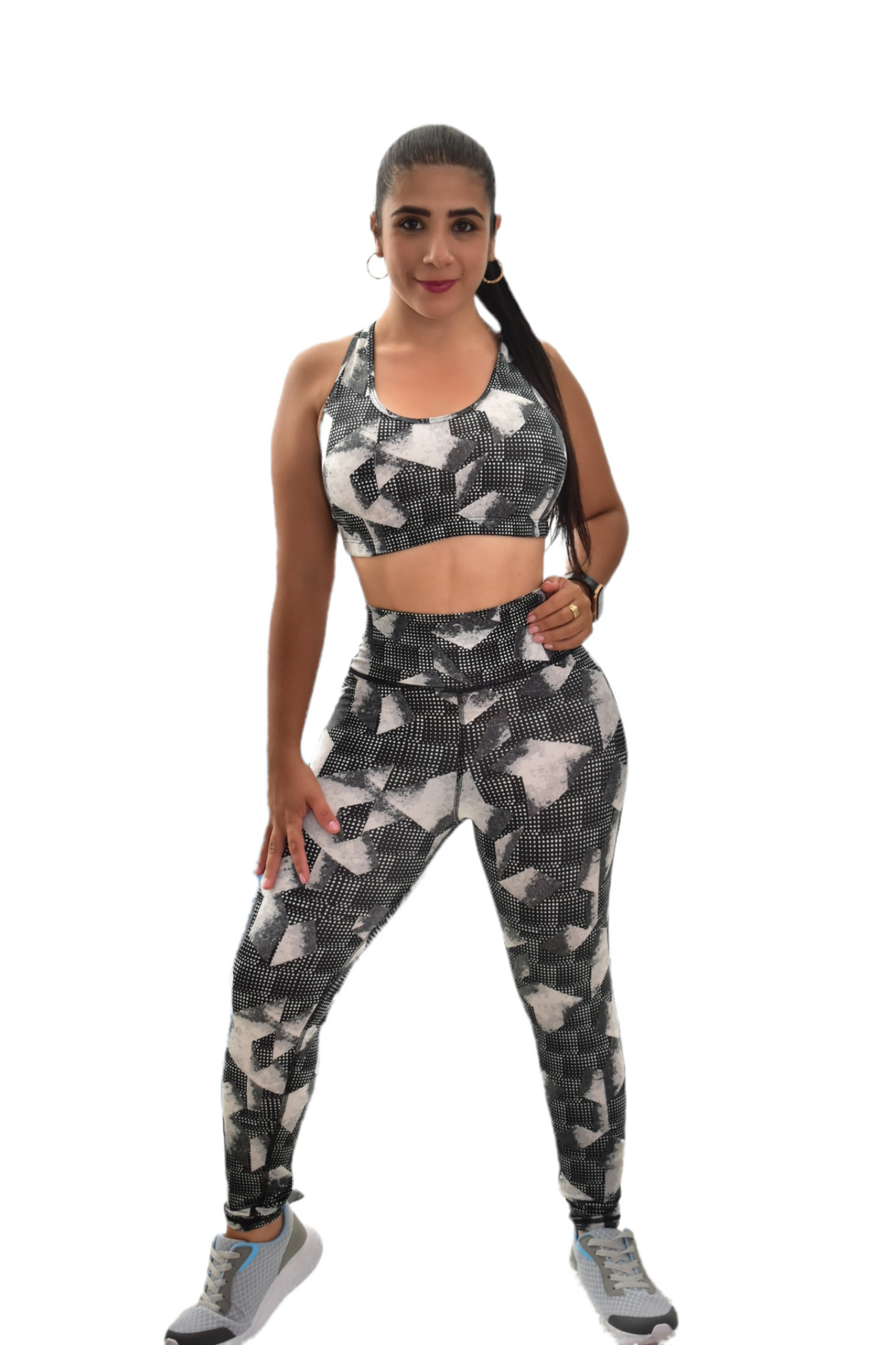 LICRA SET 2 PIEZAS SPORTGYM GRIS MANCHA BLANCA oversilvercolombia