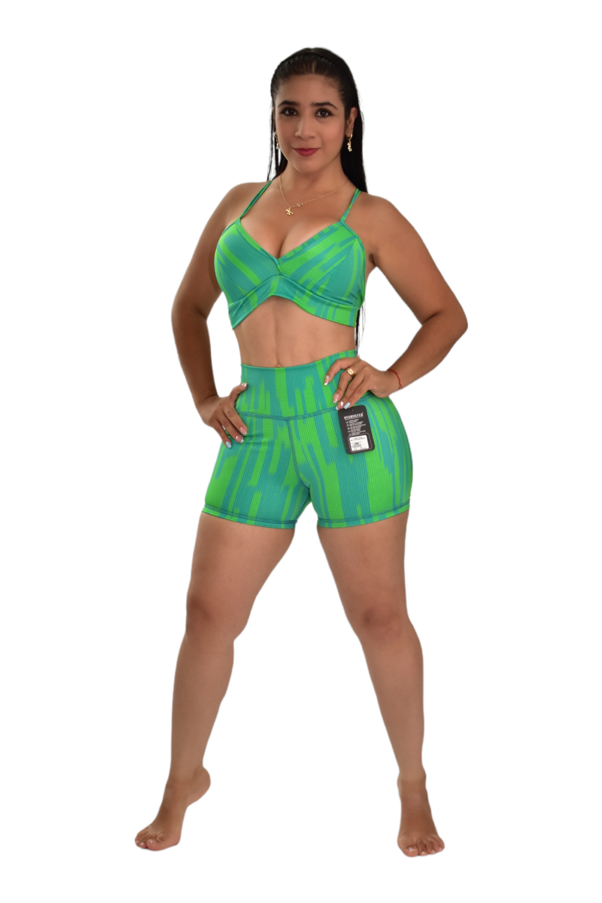 SHORT SET 2 PIEZAS SPORTGYM VERDE RALLAS oversilvercolombia