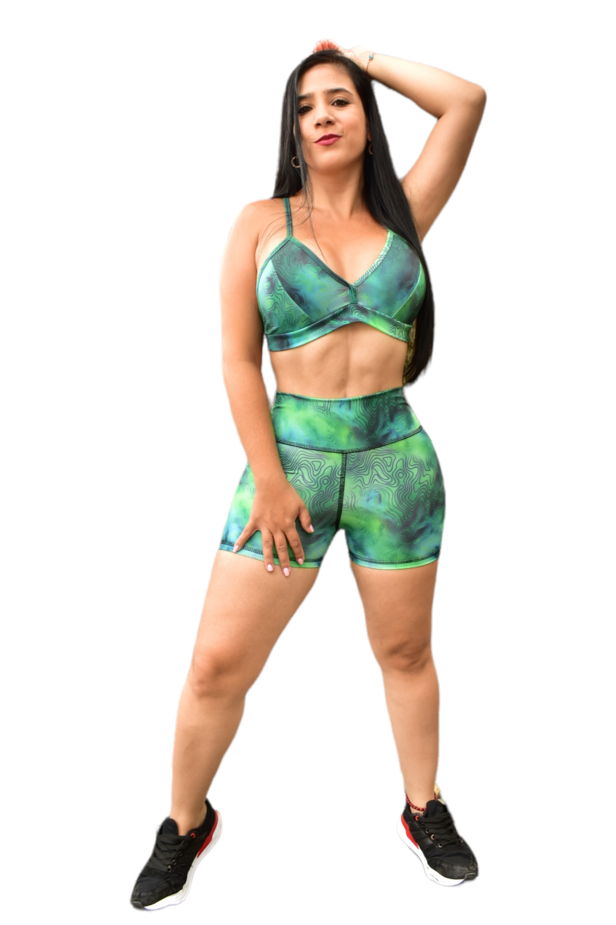 SHORT SET 2 PIEZAS SPORTGYM VERDE ONDAS