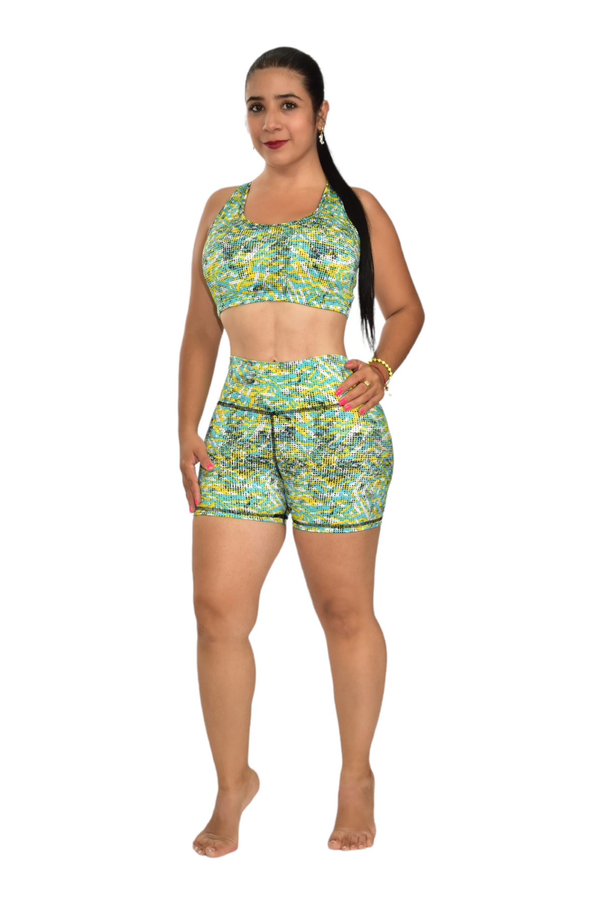 SHORT SET 2 PIEZAS SPORTGYM VERDE CUADRO oversilvercolombia